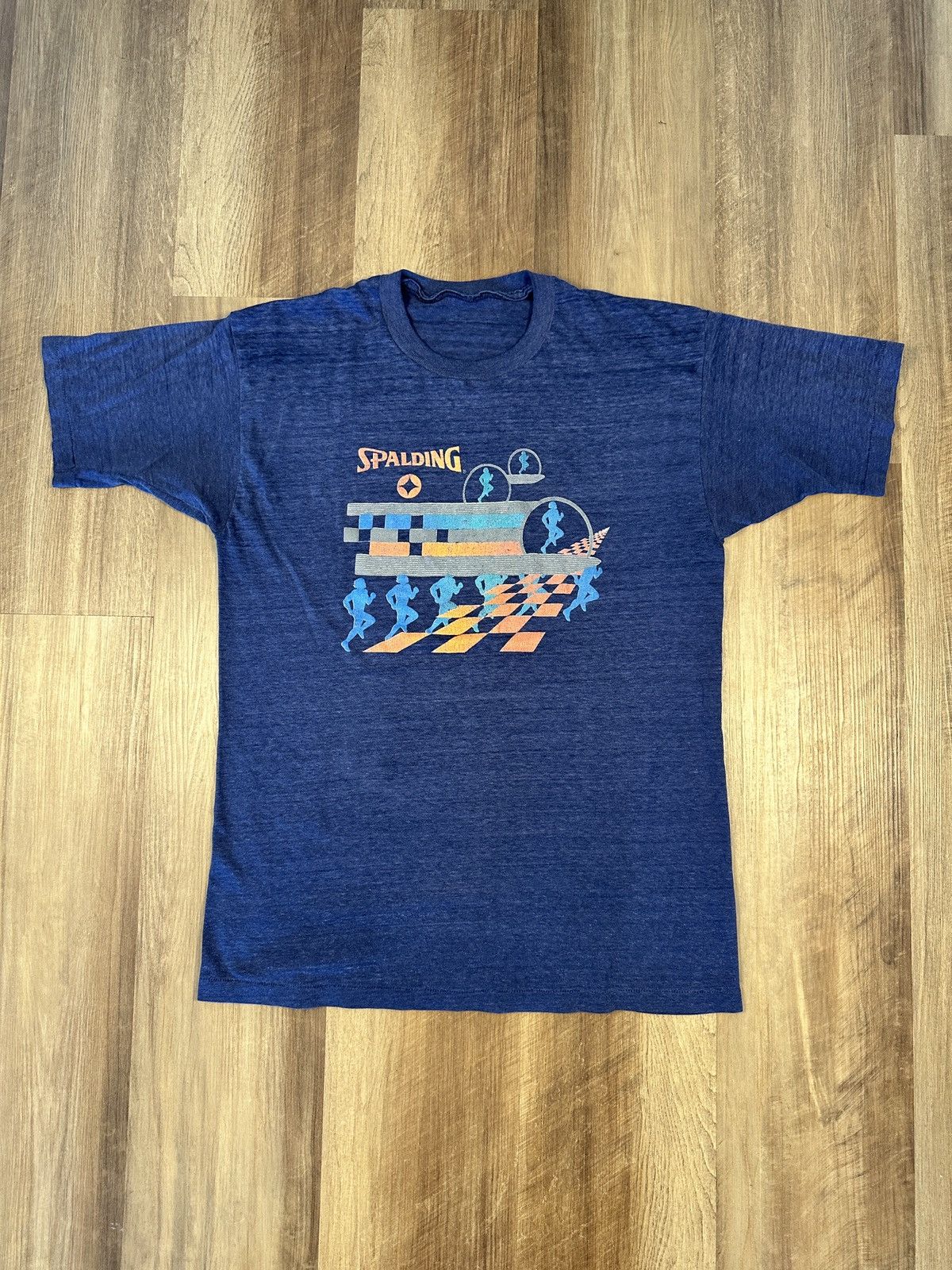 Vintage Vintage Spalding T-Shirt 1980s Single Stitch Size US L / EU 52-54 / 3 - 2 Thumbnail