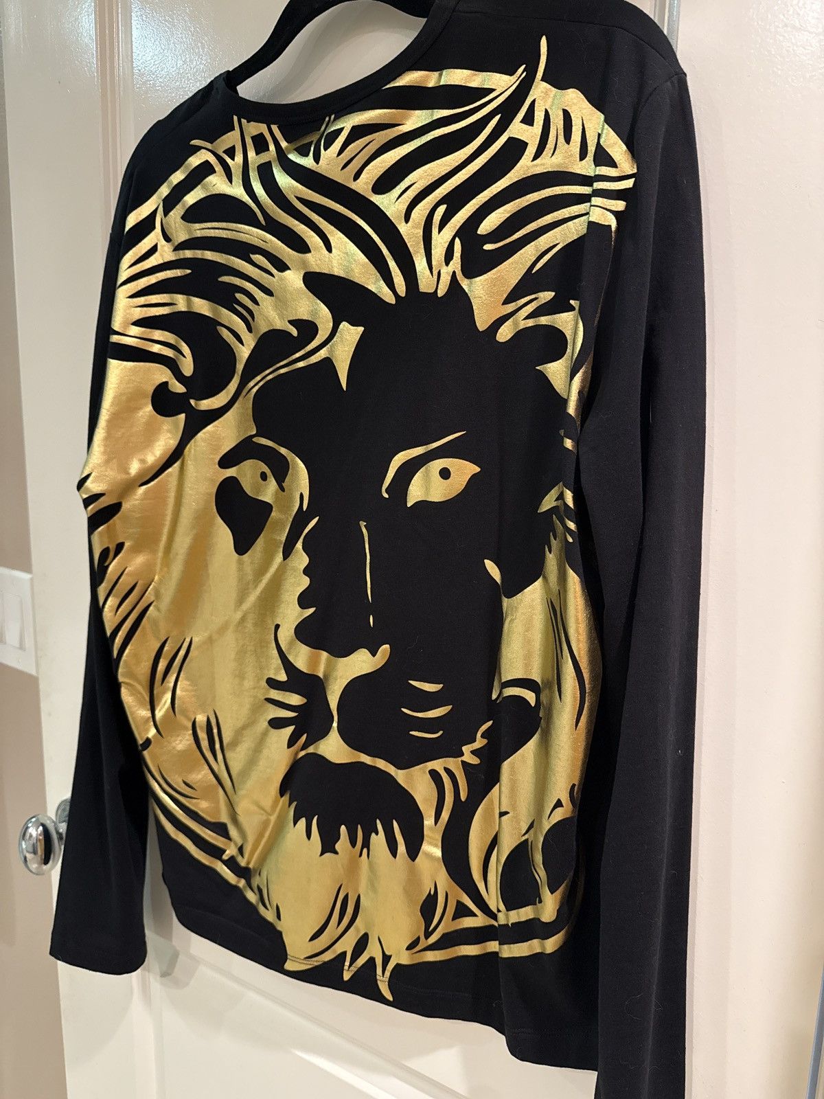 Versus Versace Versus Versace Gold Lion Back Print Long Sleeve Tee Size US L / EU 52-54 / 3 - 1 Thumbnail