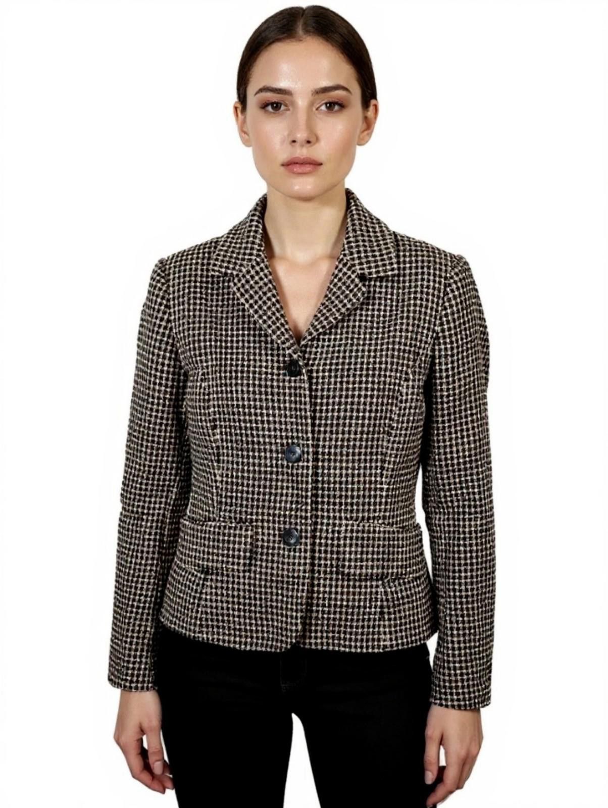 Ann Taylor Vintage Grandpa Ann Taylor Brown Tan Plaid Blazer Coat Wool Size XS / US 0-2 / IT 36-38 - 1 Thumbnail
