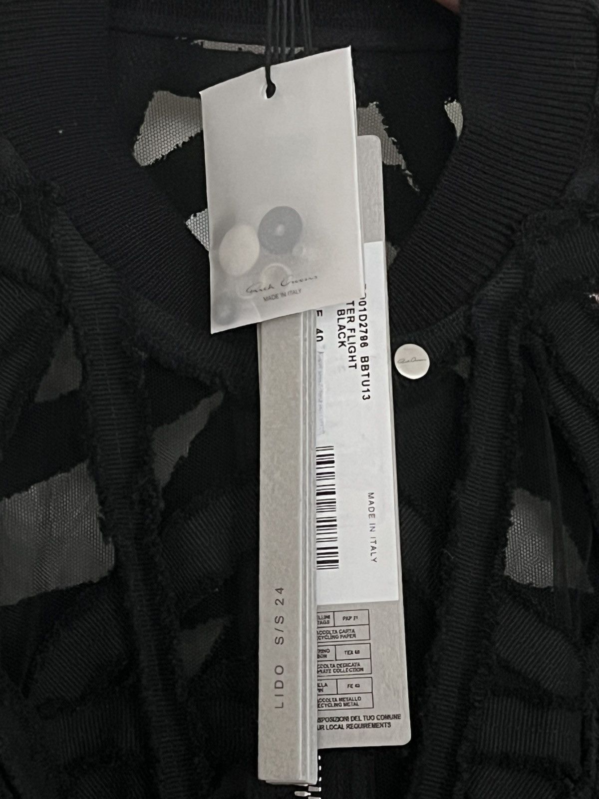 Rick Owens 3105€ Peter Flight Bomber Jacket Tulle 🆕 Size L / US 10 / IT 46 - 12 Thumbnail