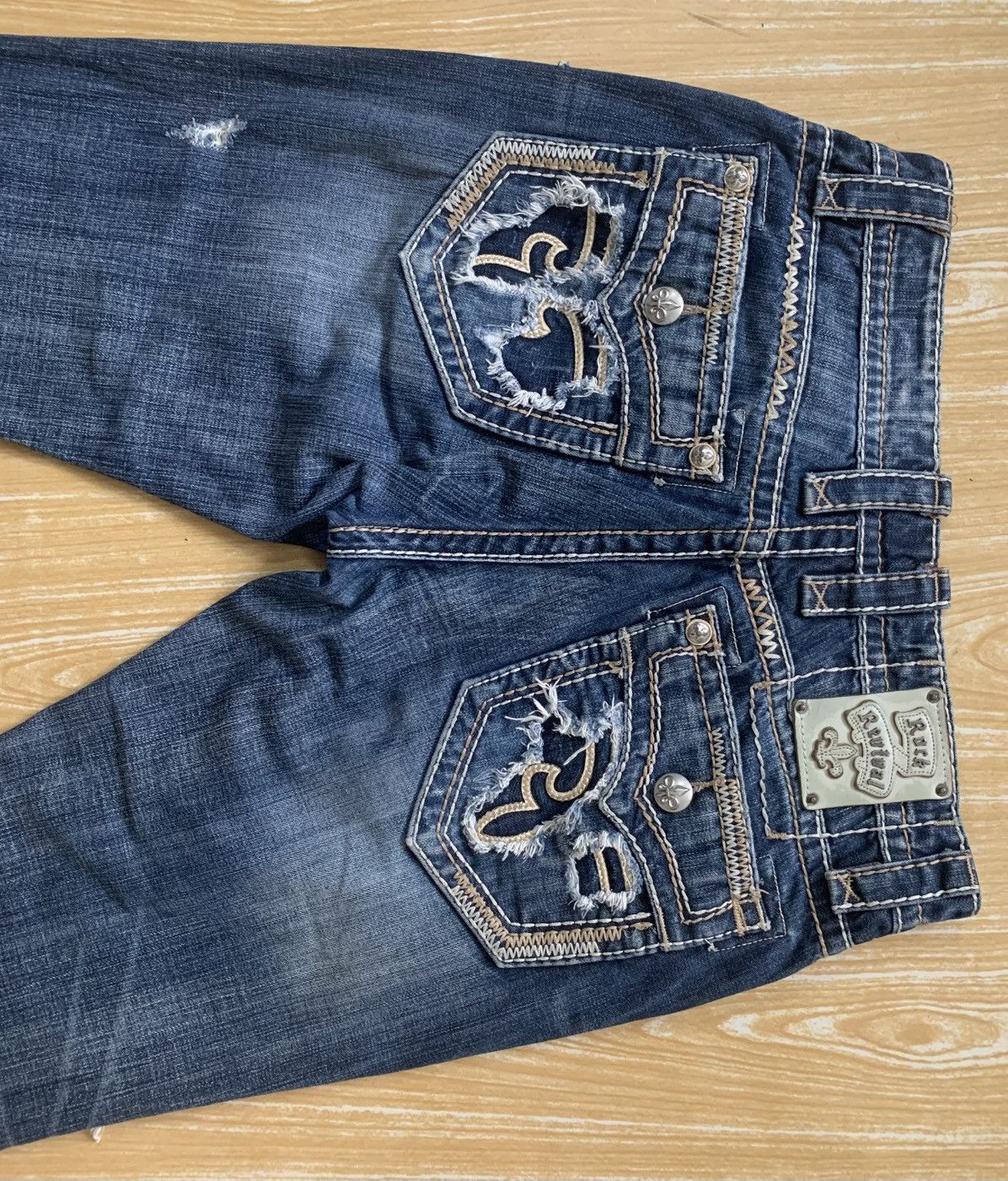 Rock Revival Rare.. Distressed Rock Revival Slim Boot Flare Jeans Pants Size US 34 / EU 50 - 11 Thumbnail