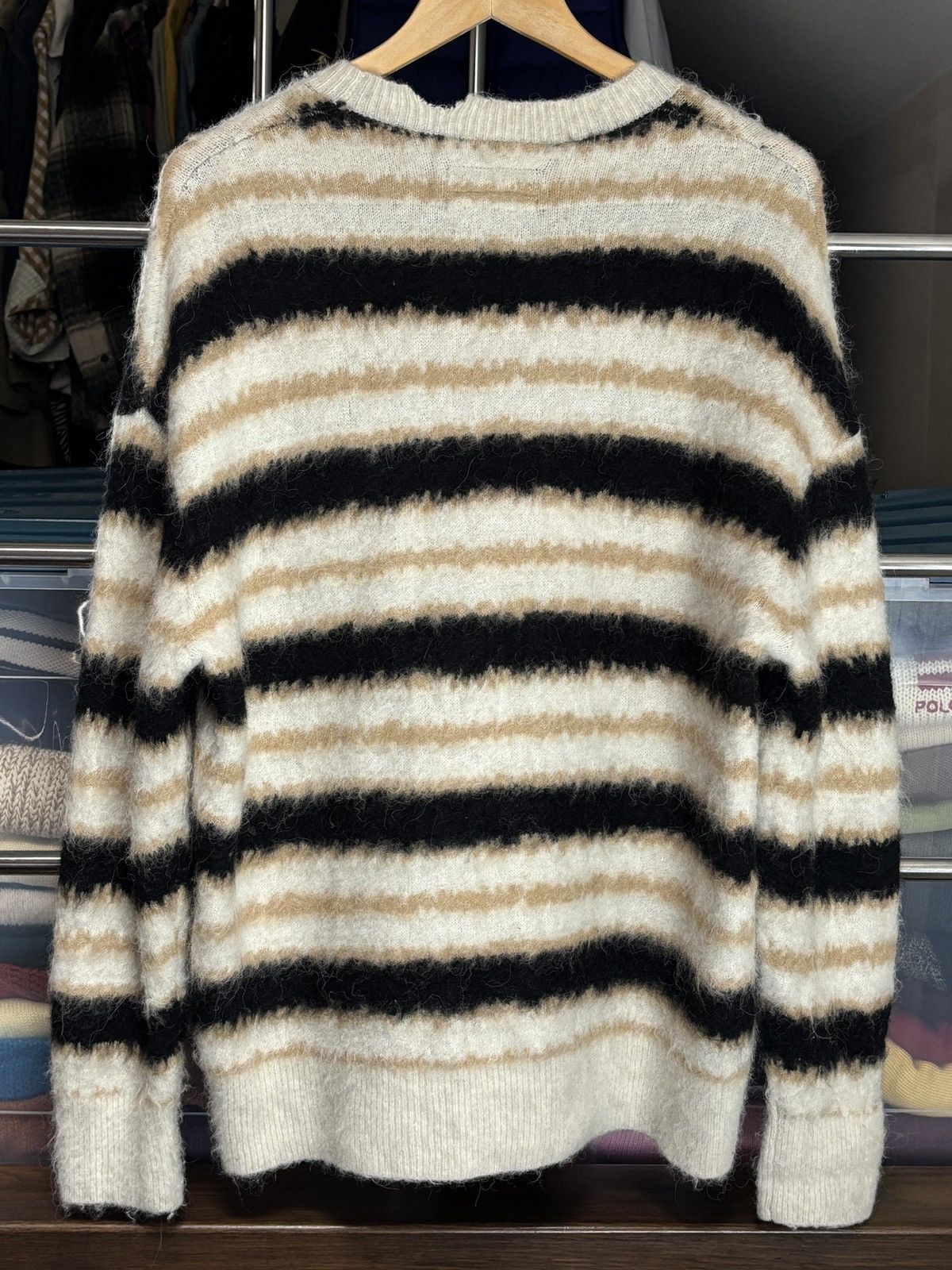 Allsaints AllSaints Striped Wool Alpaca Oversized Sweater Marni Vibe Size US S / EU 44-46 / 1 - 5 Thumbnail