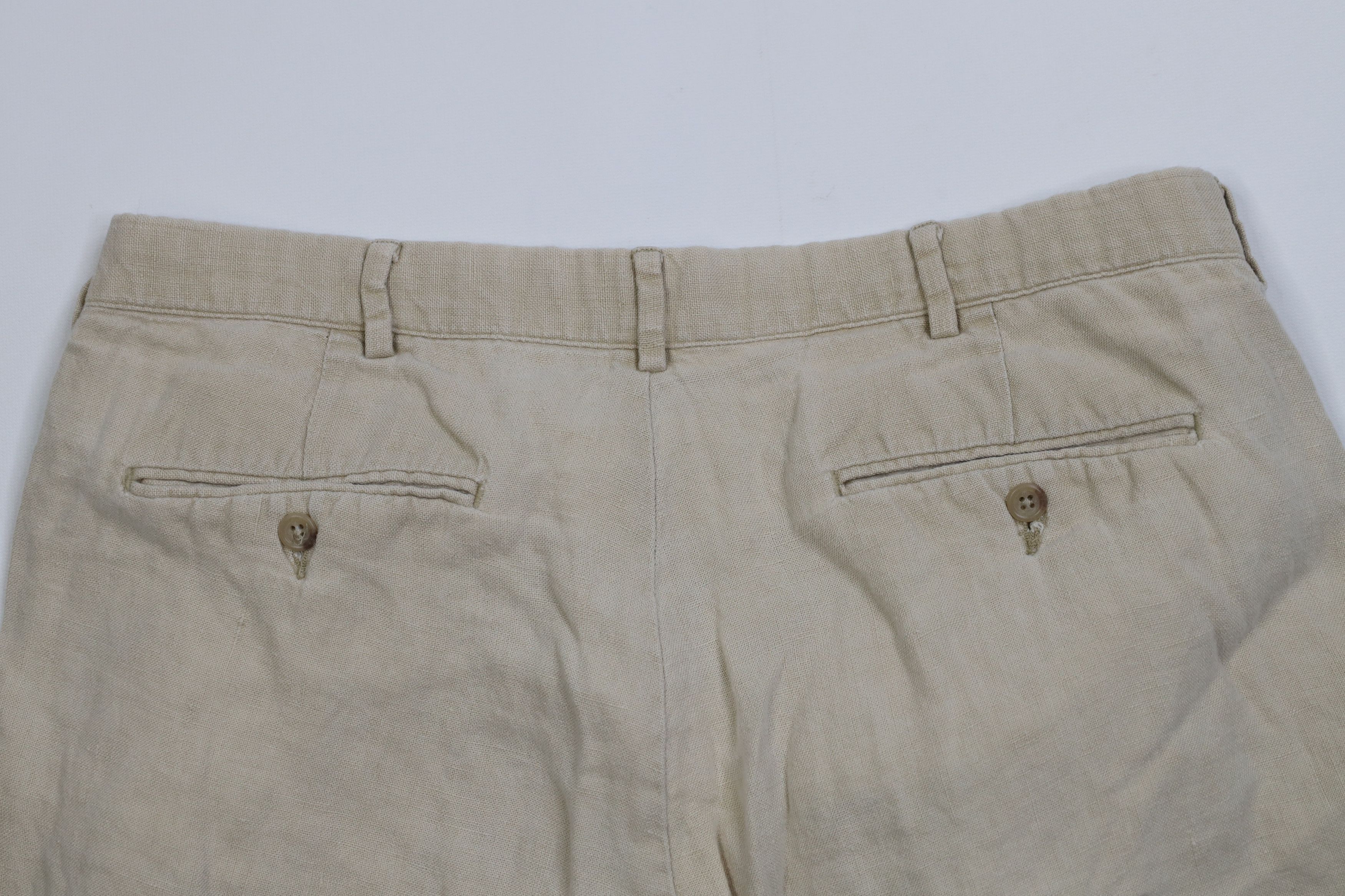 Ralph Lauren Vintage 90s Ralph Lauren Linen Above Knee Chino Shorts Beige Size US 34 / EU 50 - 10 Thumbnail