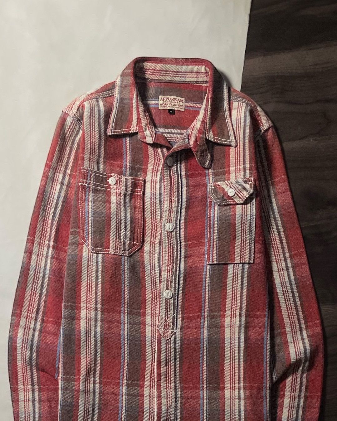 Japanese Brand Heavy Flannel Shirt UNION MADE APPUREAM JAPAN Size M Size US M / EU 48-50 / 2 - 2 Thumbnail