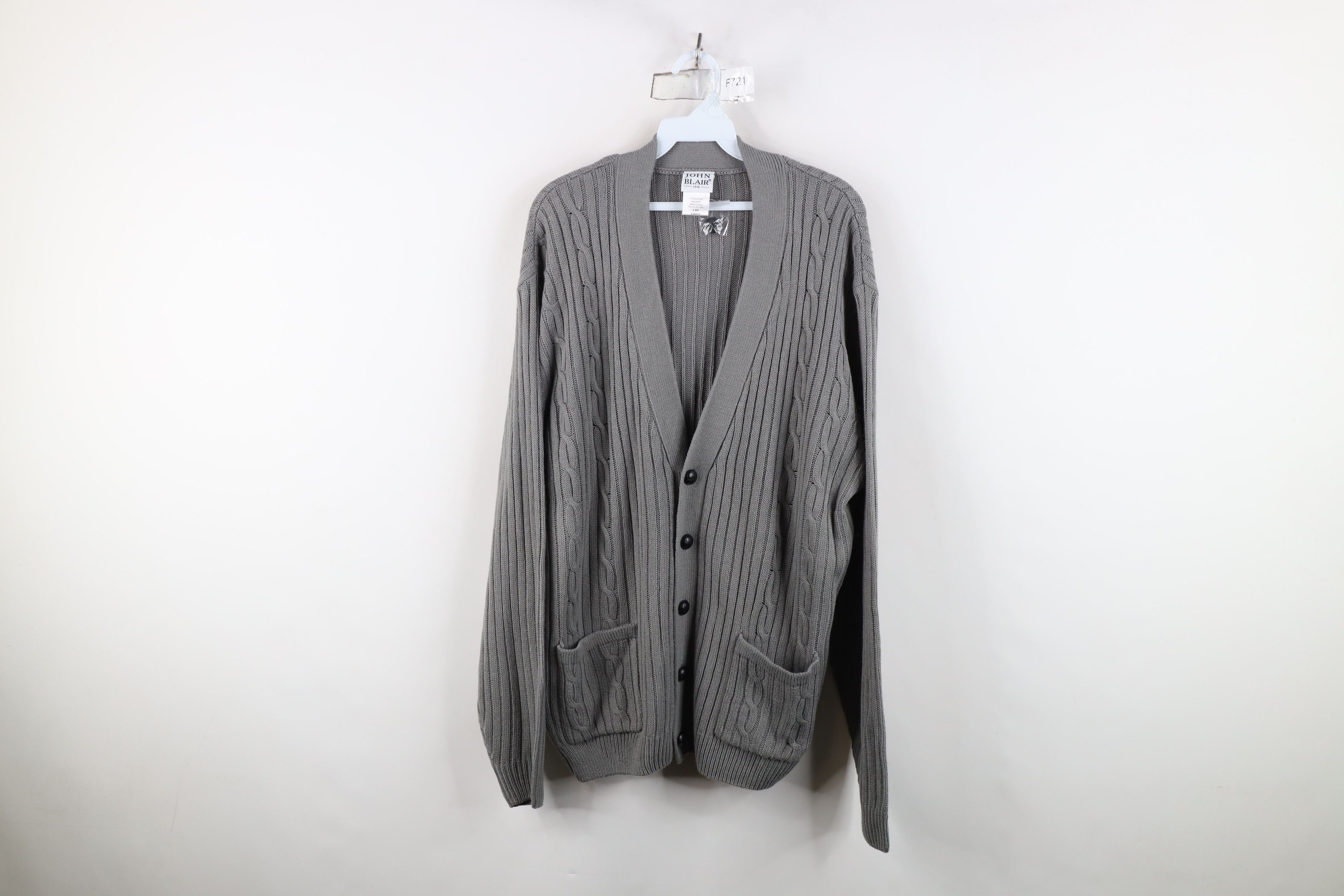 Vintage Deadstock Vintage 90s Streetwear Ribbed Cardigan Sweater Size US L / EU 52-54 / 3 - 1 Thumbnail