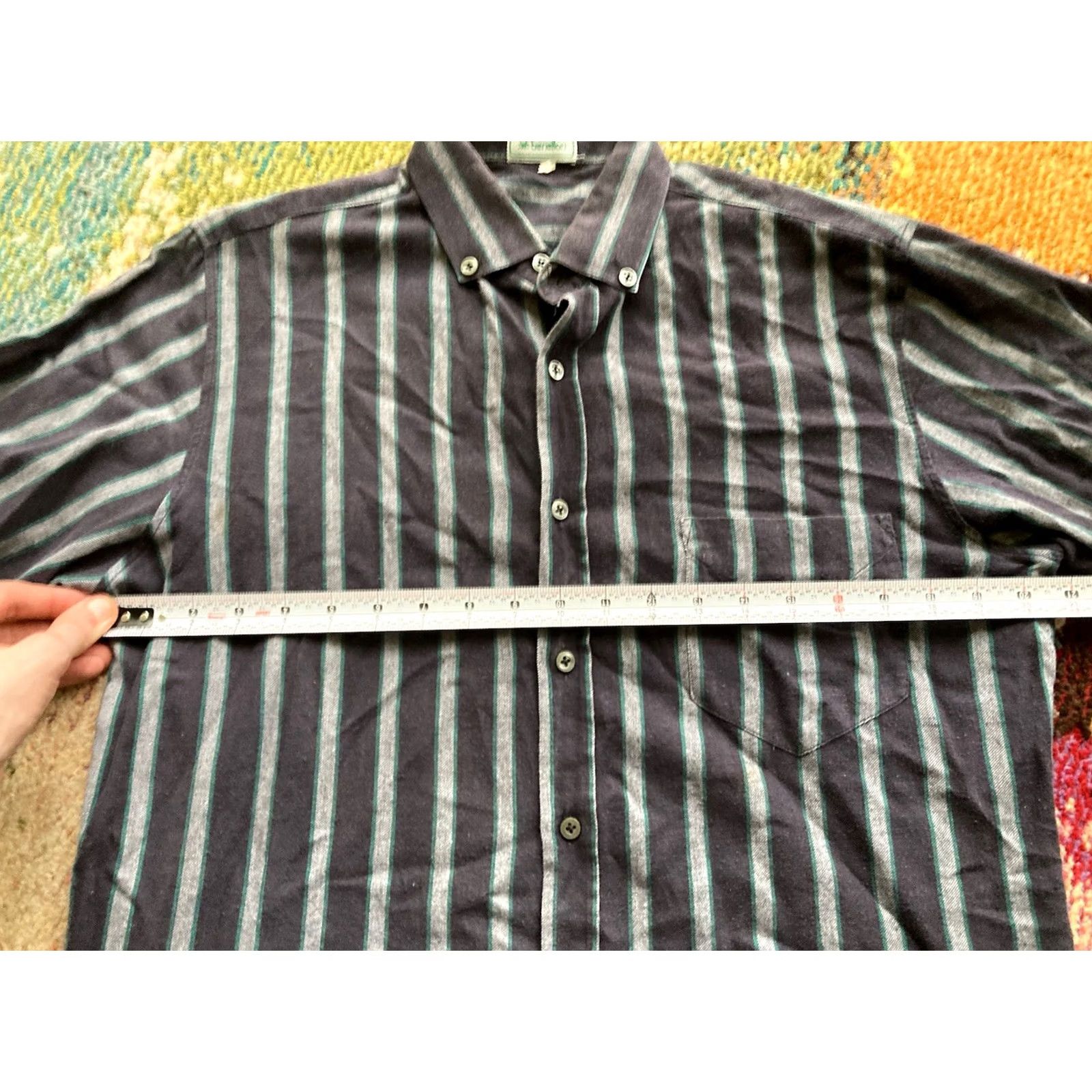 Benetton VINTAGE Benetton Shirt Mens Medium Striped Button Up Long Sleeve Italy Size US M / EU 48-50 / 2 - 6 Thumbnail