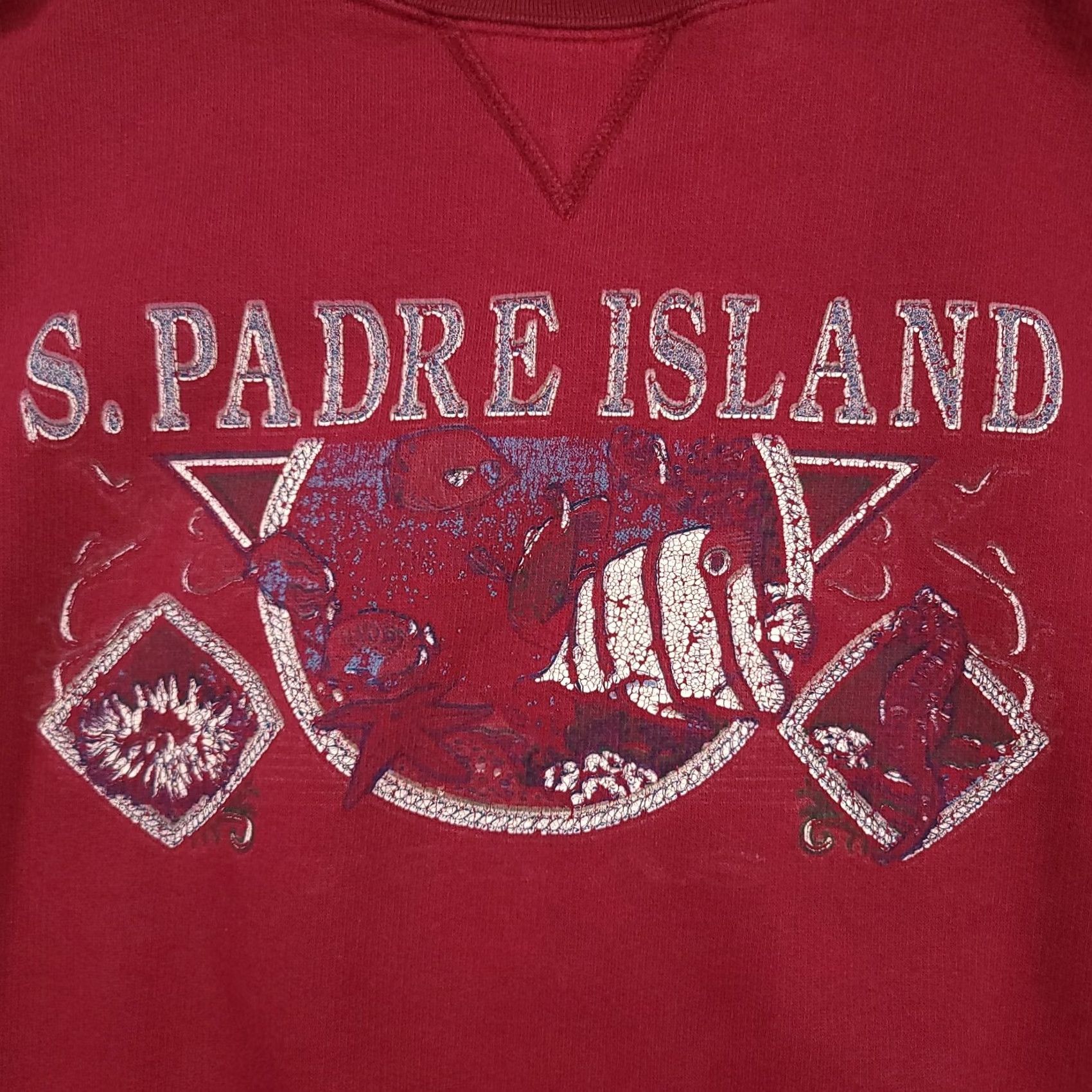 Vintage VINTAGE South Padre Island Sweatshirt Men's M Red 90s Crewneck Pullover Size US M / EU 48-50 / 2 - 4 Thumbnail