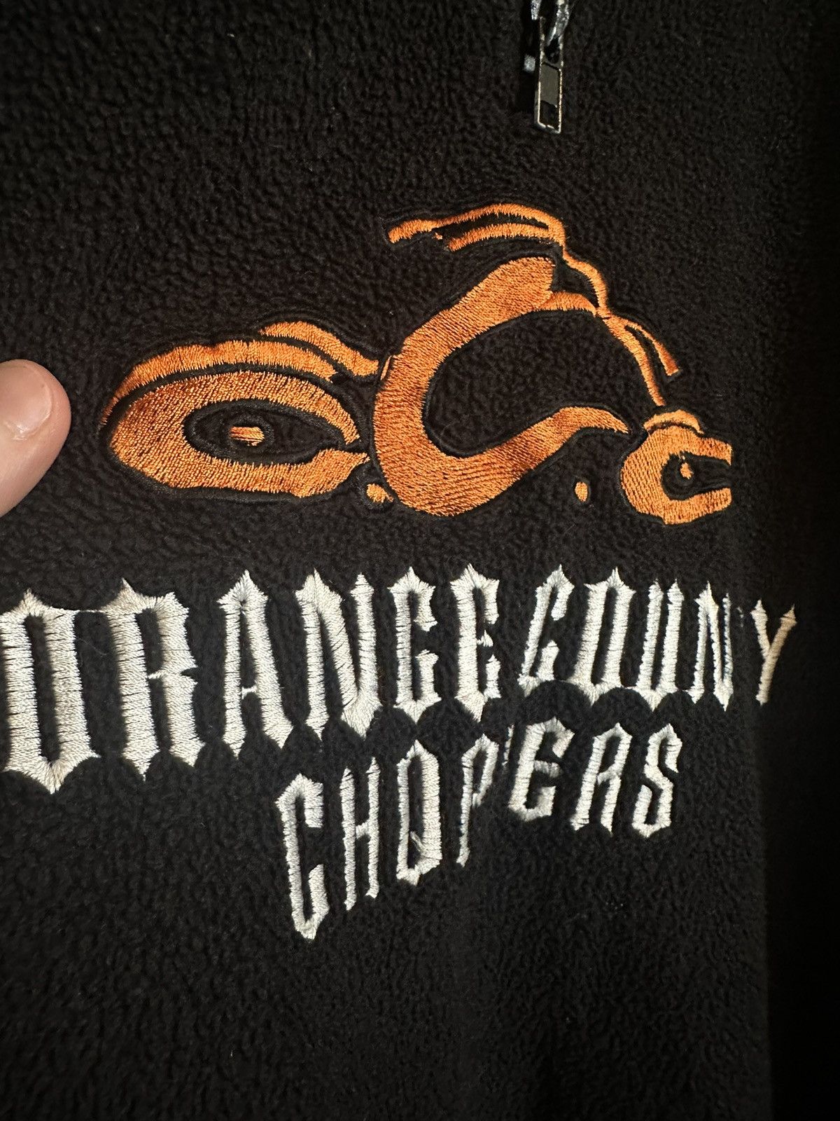 Vintage ORANGE COUNTY CHOPPERS vintage USA-made black fleece Size US M / EU 48-50 / 2 - 8 Thumbnail
