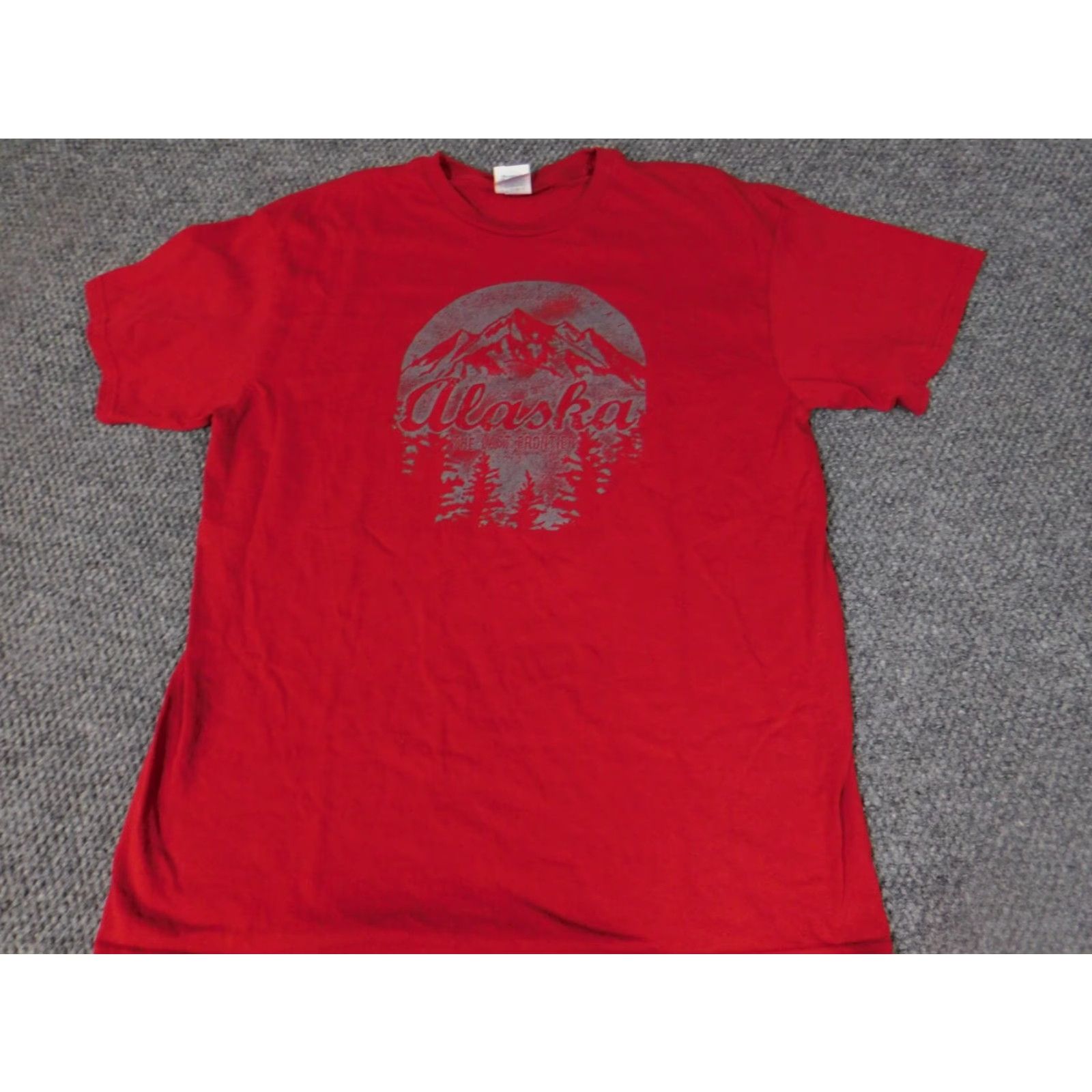 Delta Delta Alaska Mens Shirt L Regular Red Knit Cotton T-Shirt with Logo Beach American Vintage? Size US L / EU 52-54 / 3 - 3 Thumbnail