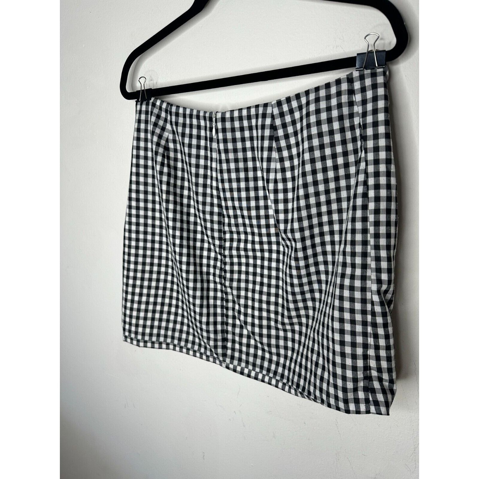 Other LOVERS + Friends Lisa Gingham Black White Check Mini Skirt L Size 36" / US 14 / IT 50 - 7 Thumbnail