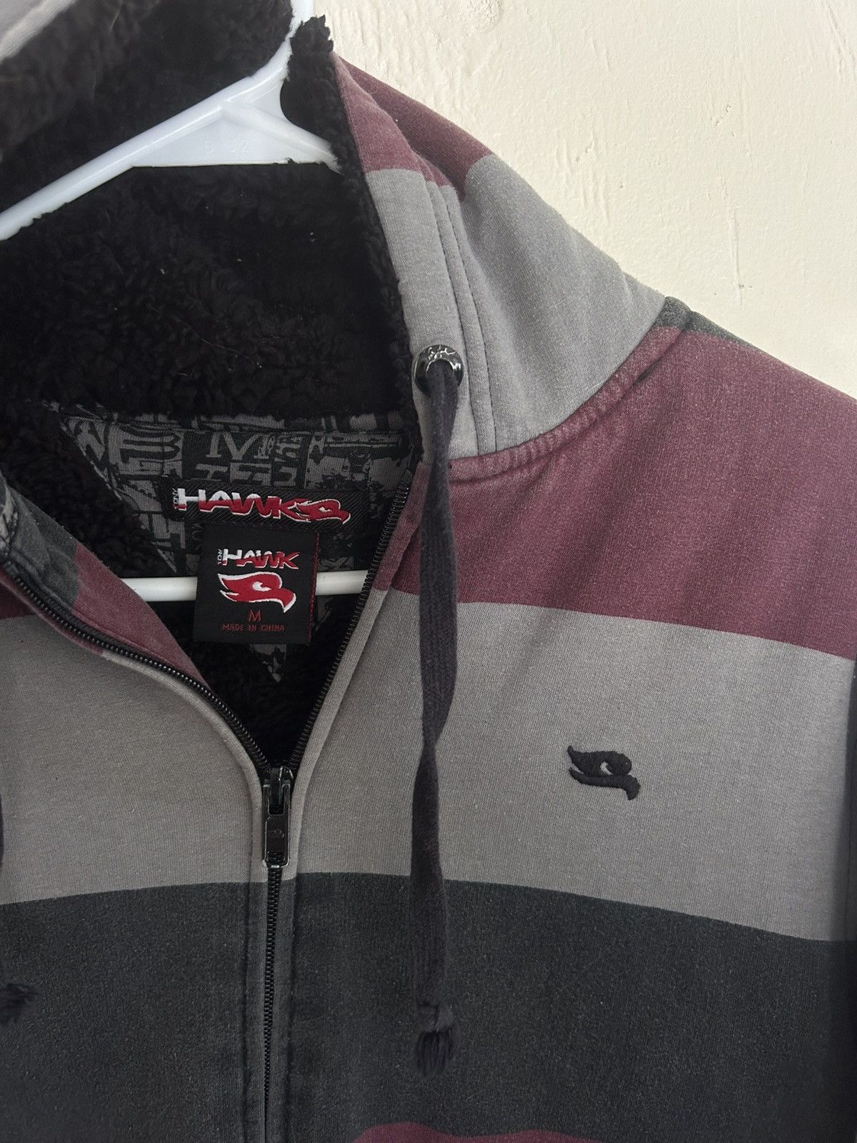 Hawk Y2K Tony Hawk Skater Zip Up Heavyweight Fur Hoodie Size US M / EU 48-50 / 2 - 2 Thumbnail