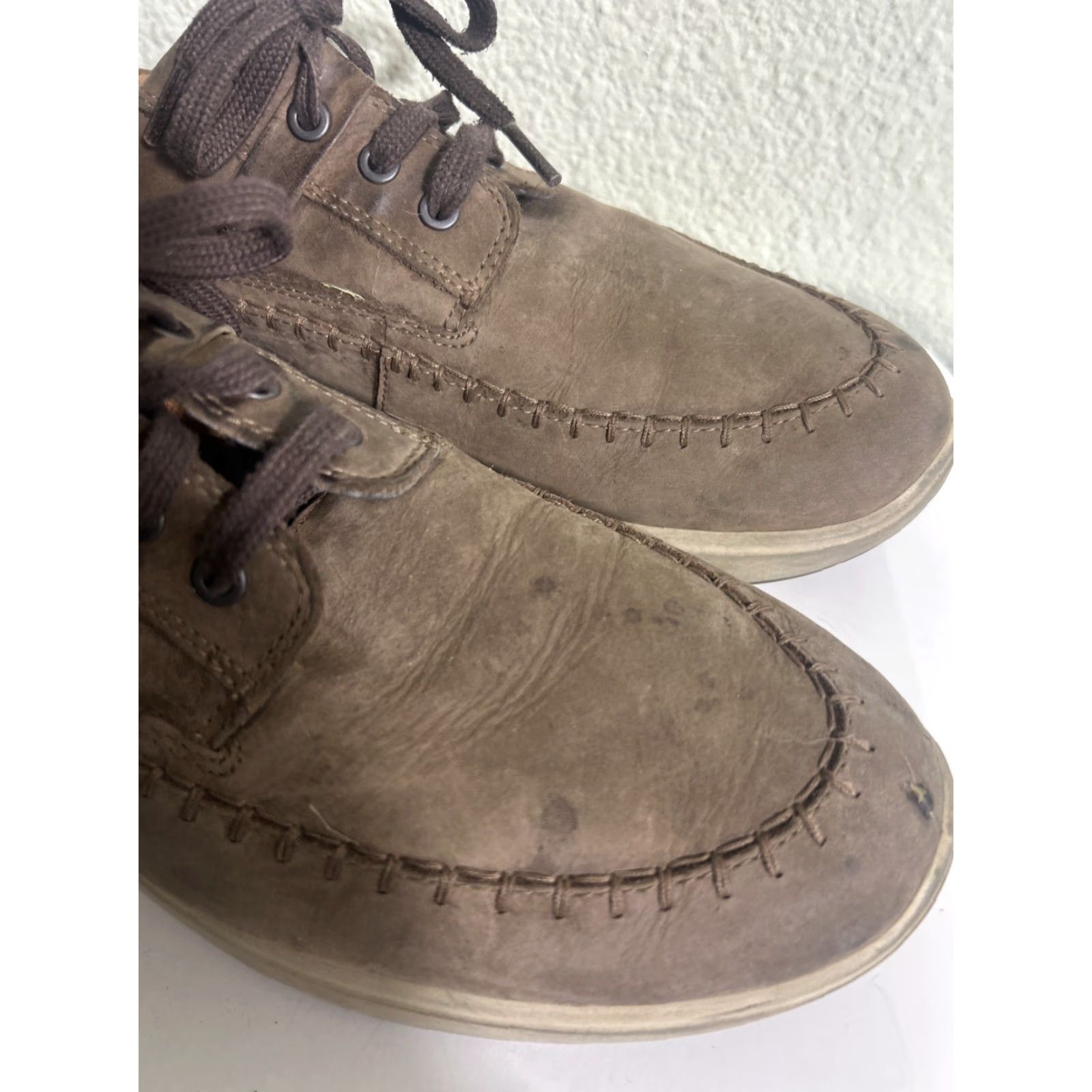 Ecco ECCO Seawalker Men Sneaker Cocoa Nubuck Lace Up 11-11.5 Brown Casual Flaw US 11 EU 45 Mens Size US 11 / EU 44 - 2 Thumbnail