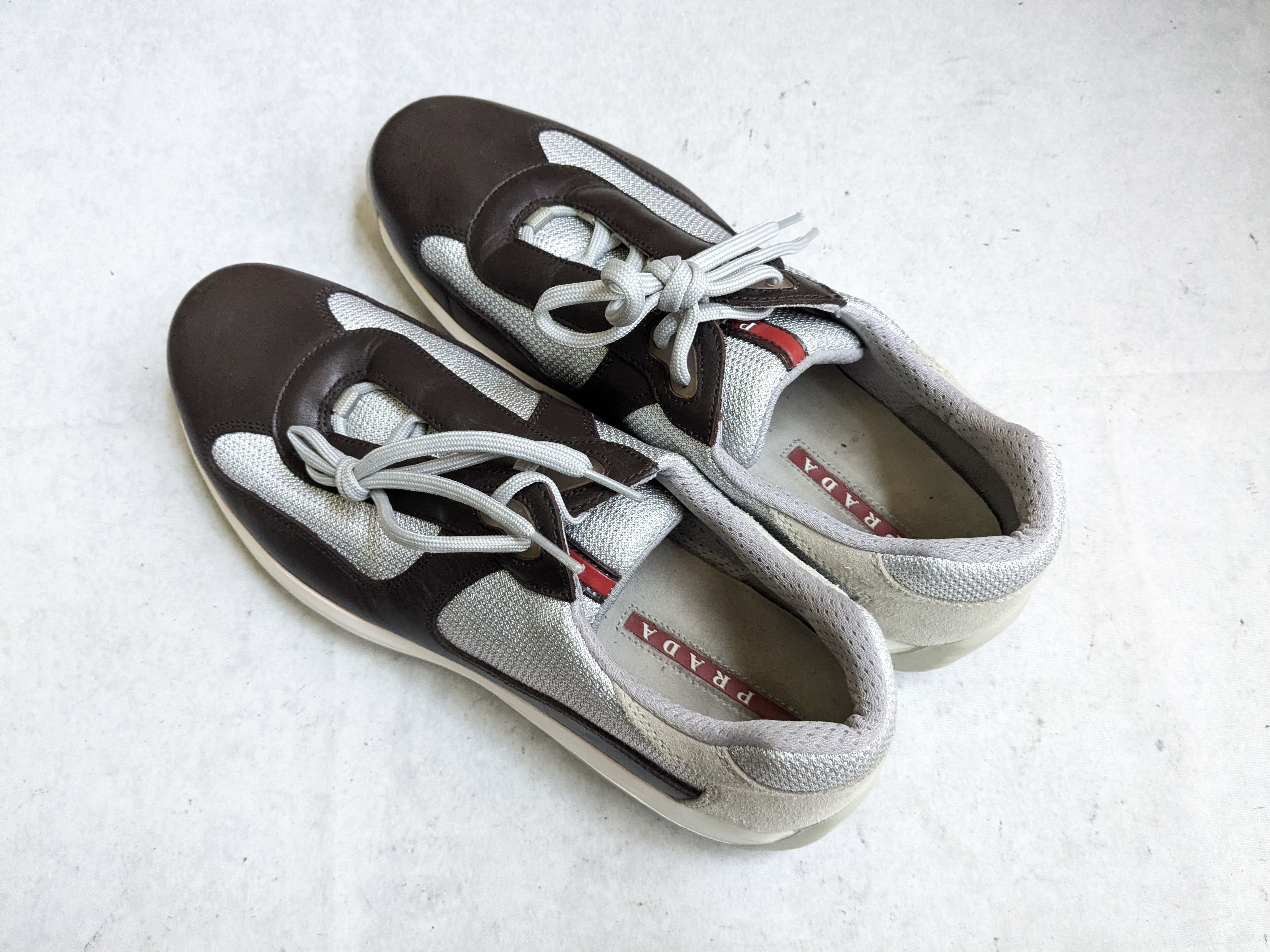 Prada Prada America's Cup Sneakers Brown Leather 11.5 Low Top Size US 11.5 / EU 44-45 - 15 Thumbnail