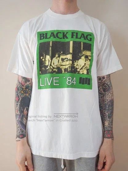 Vintage Vintage 90s Black Flag Deadstock Band Tee. Size US M / EU 48-50 / 2 - 4 Thumbnail