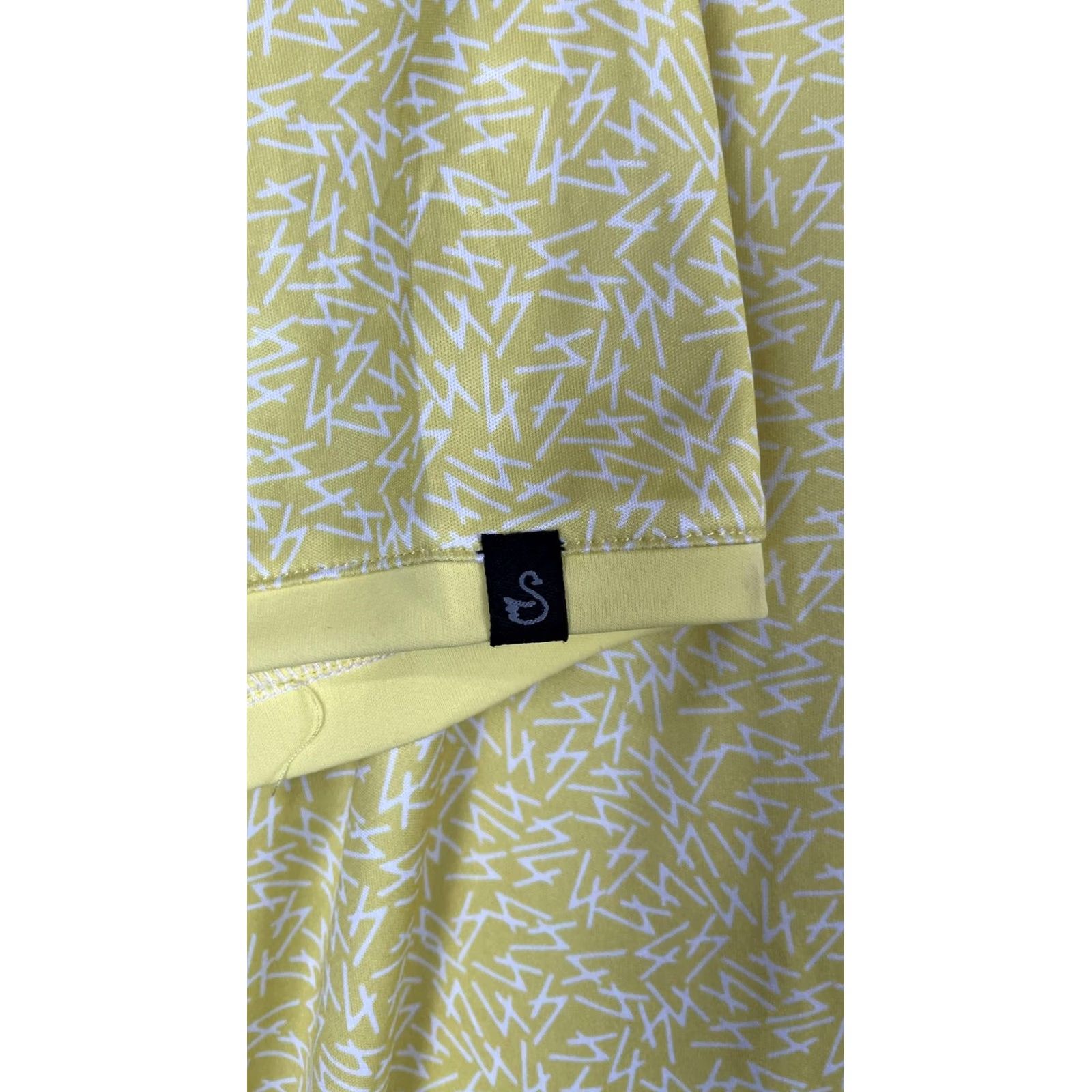 Vintage Swannies Co Polo Shirt Golf Mens 2XL Yellow Geometric Lightweight Short Sleeve Size US XXL / EU 58 / 5 - 2 Thumbnail