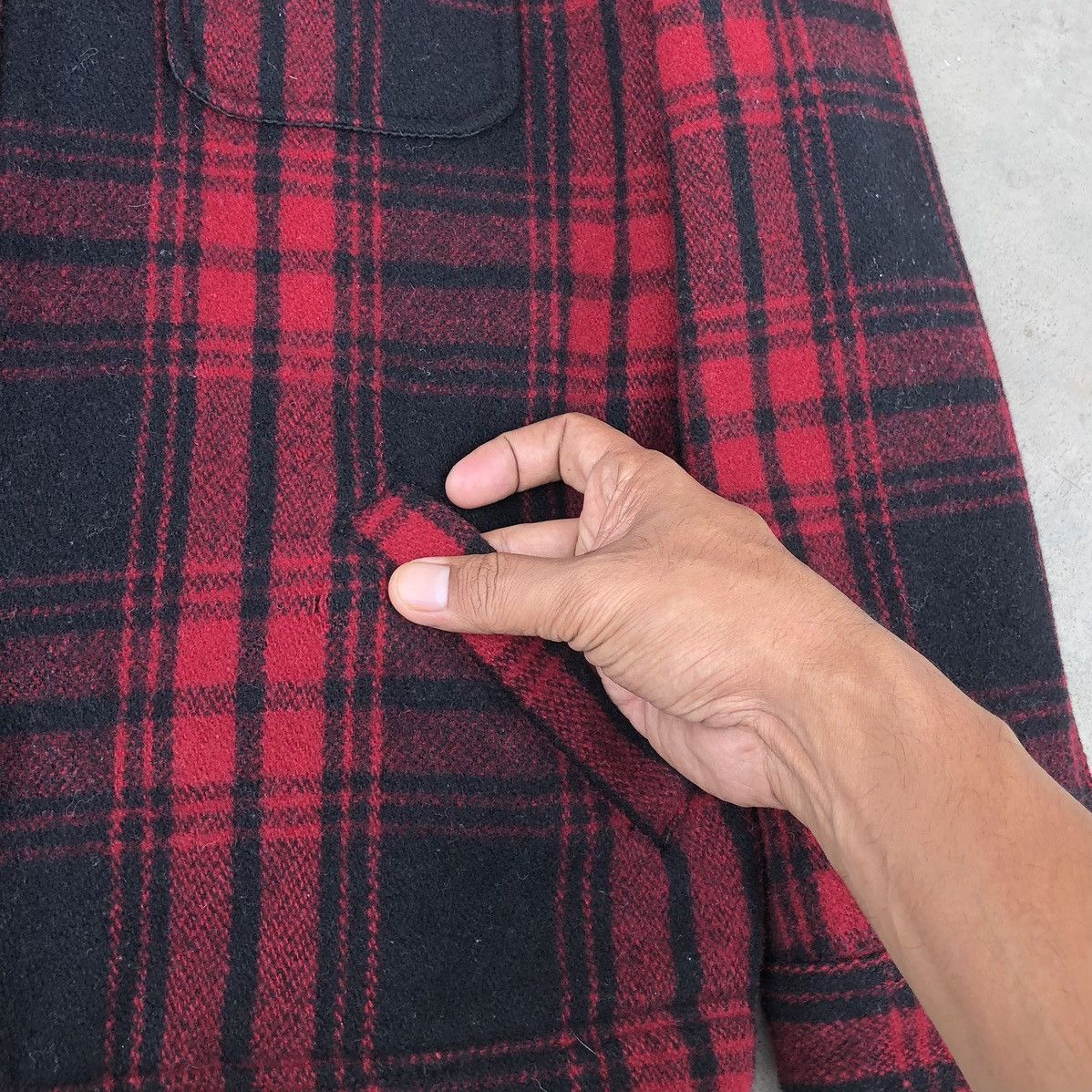 Japanese Brand Back Number Wool Jacket Red Plaid Tartan Jacket Size US L / EU 52-54 / 3 - 12 Thumbnail