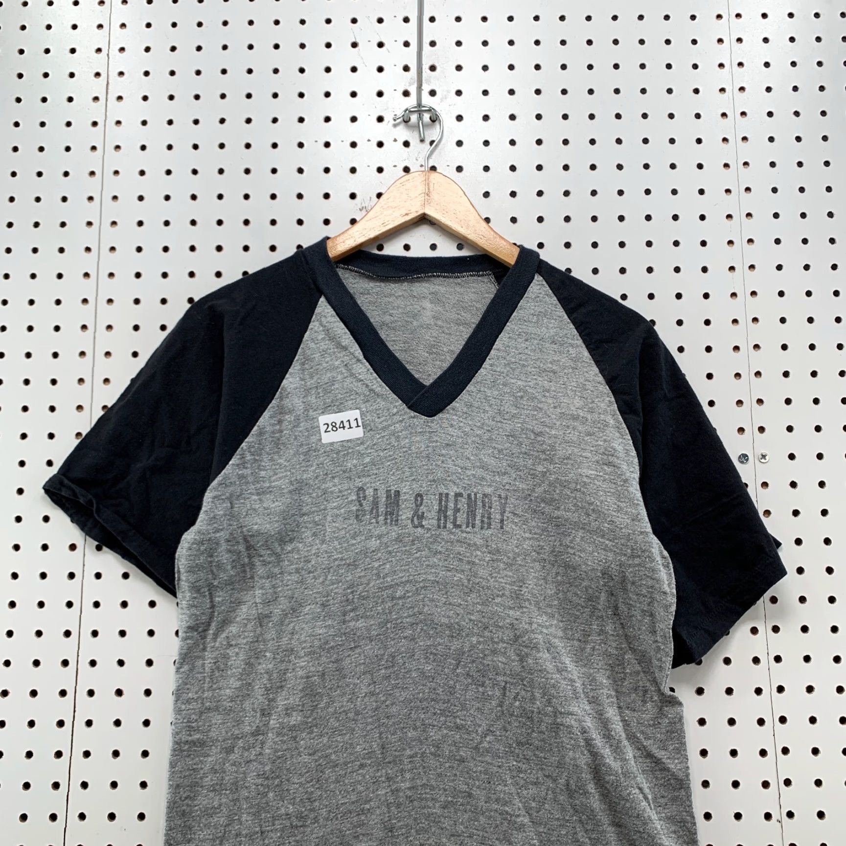 Russell Athletic Vintage 70s Russell Athletic Shirt Gray Black V Neck SAM & HENRY Medium 17.5X26 Size US M / EU 48-50 / 2 - 2 Thumbnail