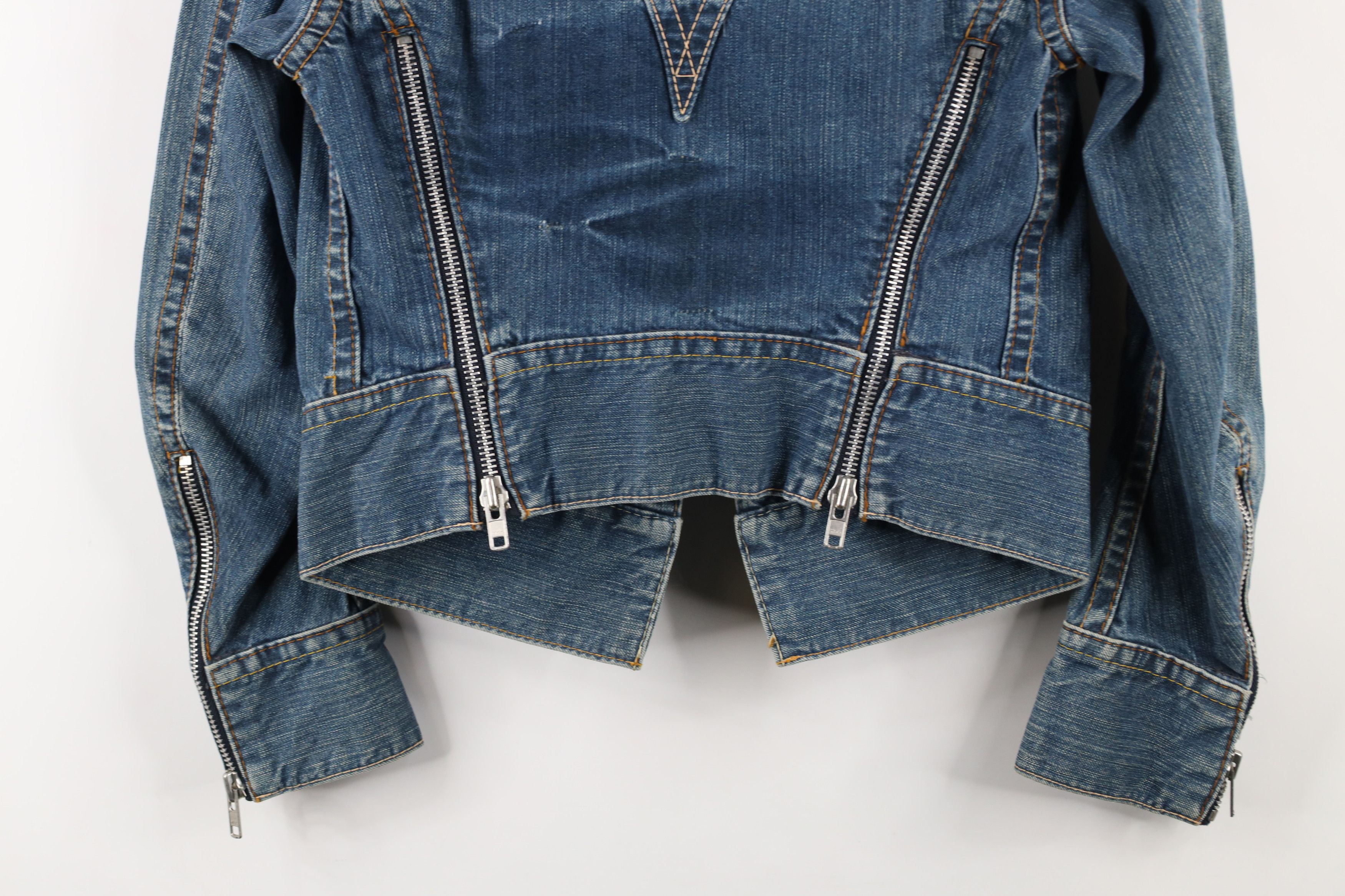 Levi's × Vintage Vintage Y2K Levis Zippered Denim Jean Trucker Jacket Size S / US 4 / IT 40 - 14 Thumbnail