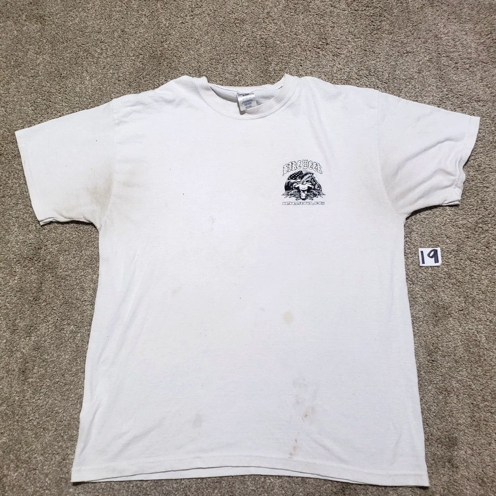 Vintage Myrtle Beach Bike Week Tee T Shirt Motorcycle 2011 Adult Men's XL Extra Large Shirt Men XL White Beach Graphic 2000s 2010s Bicycle Skeleton Size US XL / EU 56 / 4 - 3 Thumbnail