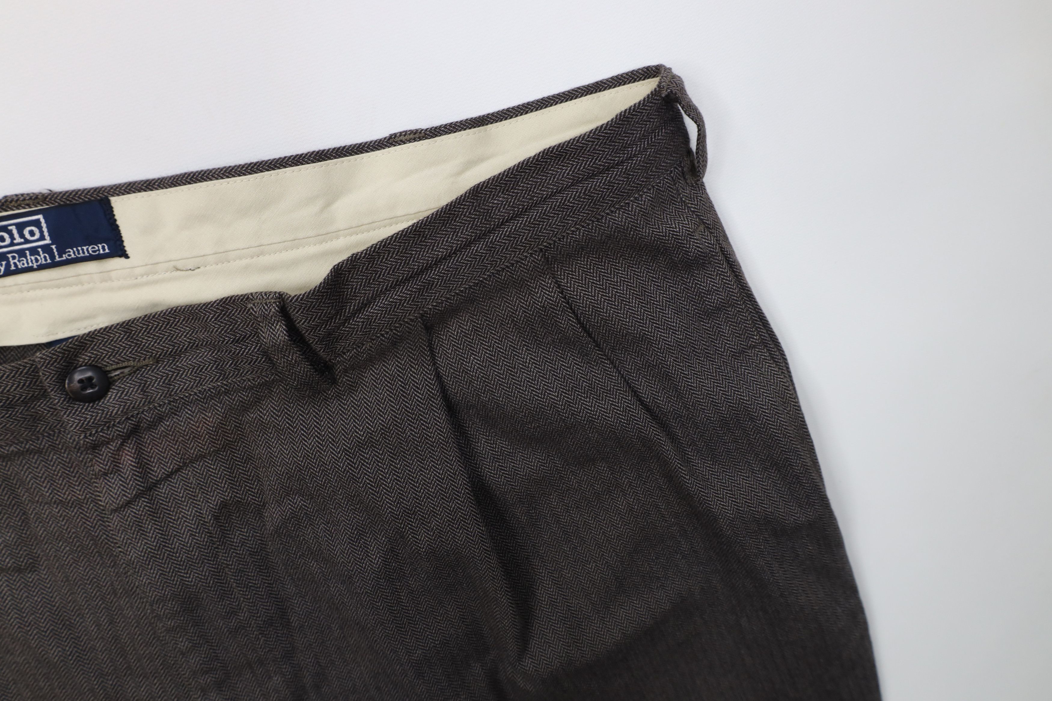 Polo Ralph Lauren Vintage 90s Ralph Lauren Herringbone Wide Leg Chino Pants Size US 42 / EU 58 - 7 Thumbnail