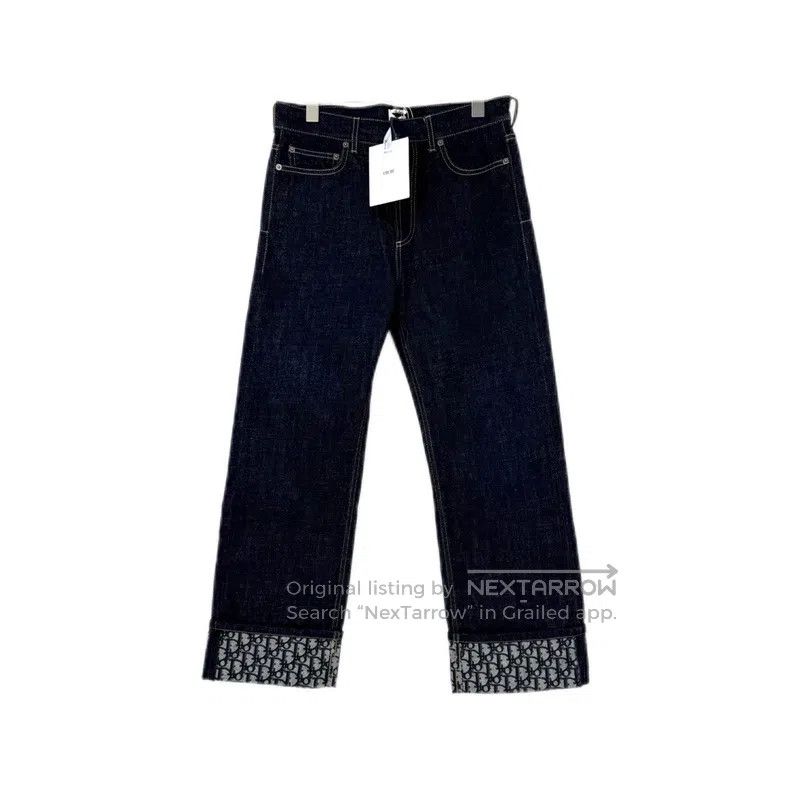 Dior Dior Dark blue rim full logo trouser leg jeans Size 42" / US 20 - 1 Thumbnail