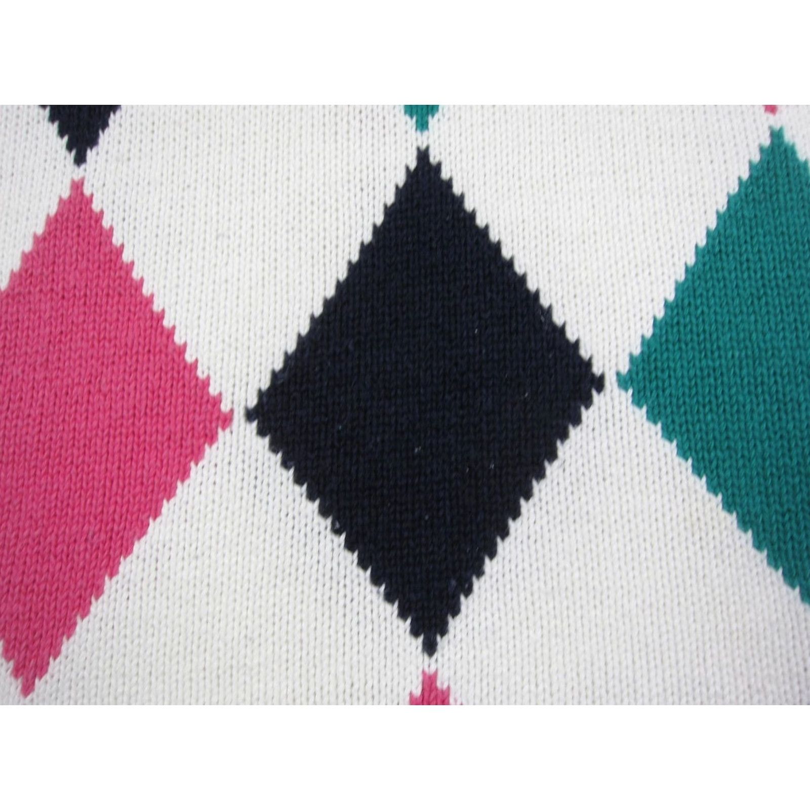 Vintage VINTAGE Paris Sport Club Sweater Womens L White Pink Argyle V-Neck 80s 90s Size L / US 10 / IT 46 - 6 Thumbnail