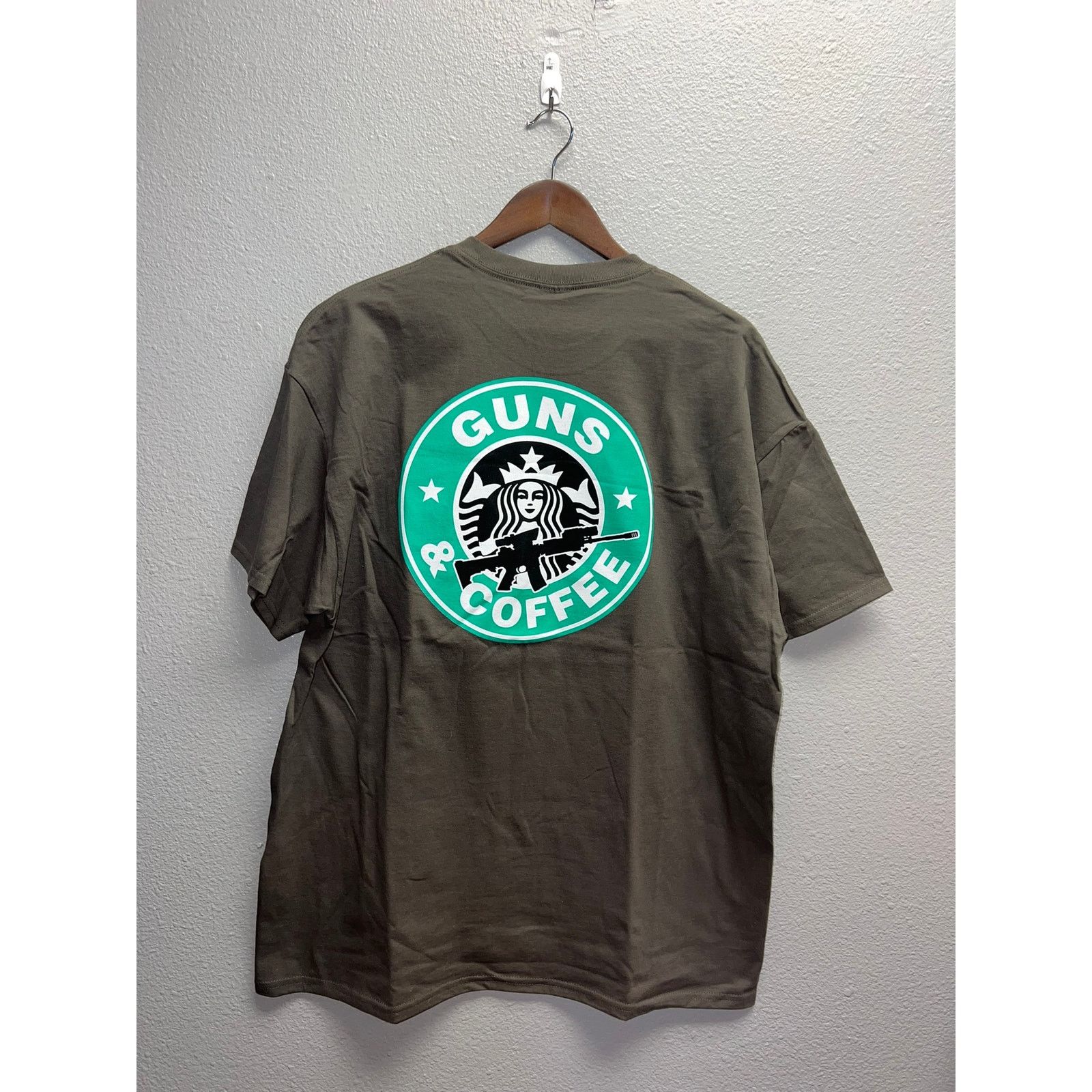 Gildan Guns And Coffee Shrit Graphic Gray Ultra Cotton Gun AR 15 XL Size US XL / EU 56 / 4 - 5 Thumbnail