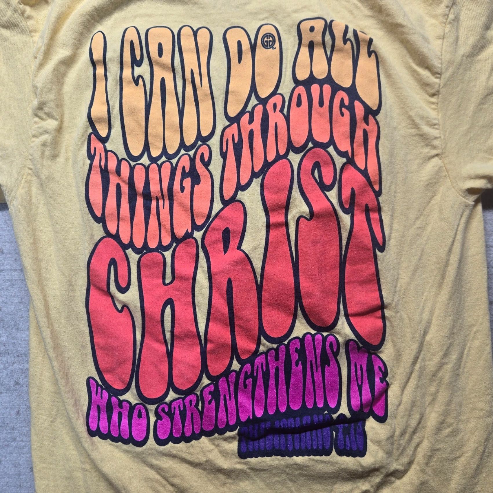 Vintage I Can Do All Things Through Christ Shirt Women S Small Yellow Girlie Girl T-Shirt Adult Women's S Small Shirt Womens Small Yellow Christ Size S / US 4 / IT 40 - 2 Thumbnail