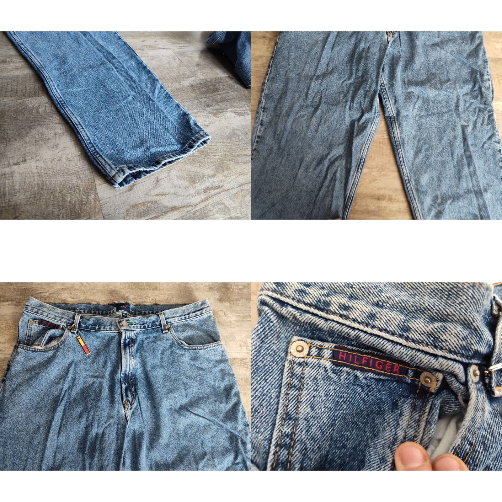 Tommy Hilfiger Vintage Tommy Hilfiger Denim Jeans Men 42x32 Wide Leg Flag Logo 90s Y2K Blue Size US 42 / EU 58 - 8 Thumbnail
