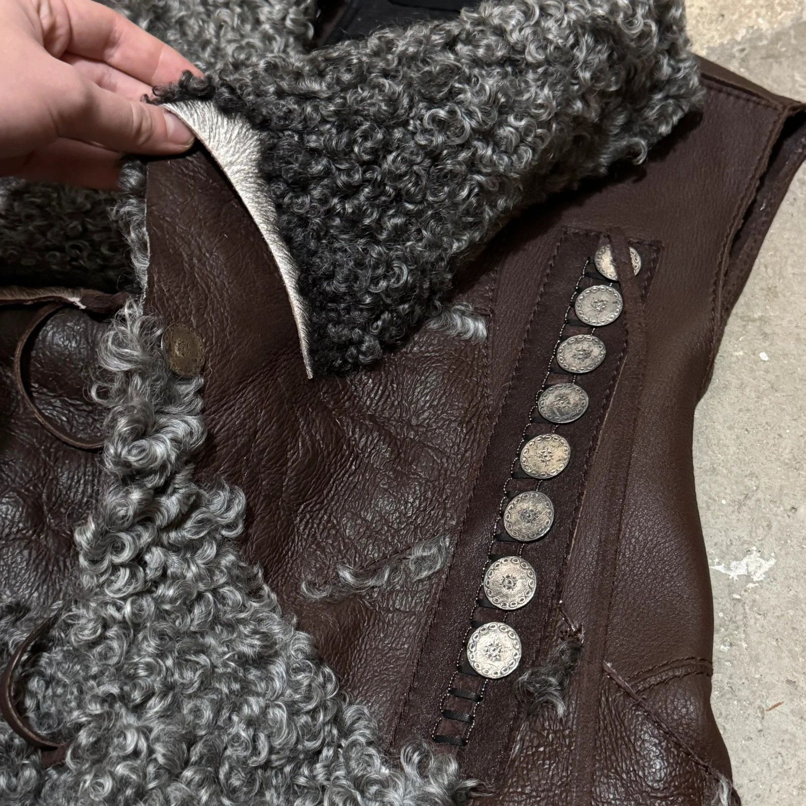 Marithe + Francois Girbaud Vintage Marithe François Girbaud shearling lethaer vest Size ONE SIZE - 5 Thumbnail