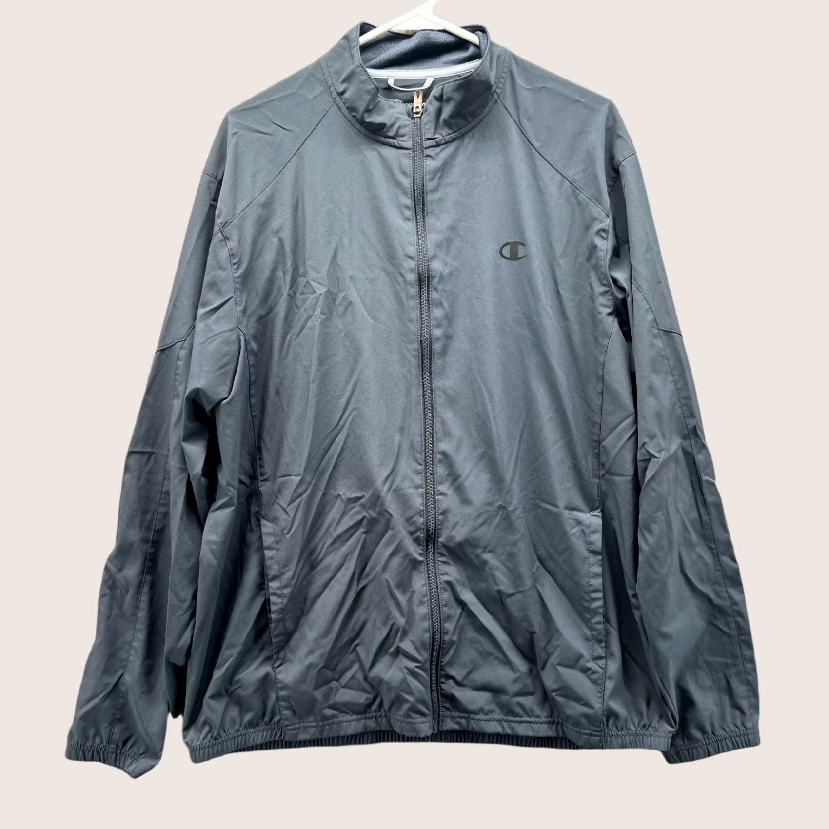 Champion VINTAGE Champion Jacket Mens Large Gray Windbreaker Full Zip Performance Lightweight, Regular Fit, 2XL? Size US L / EU 52-54 / 3 - 1 Thumbnail