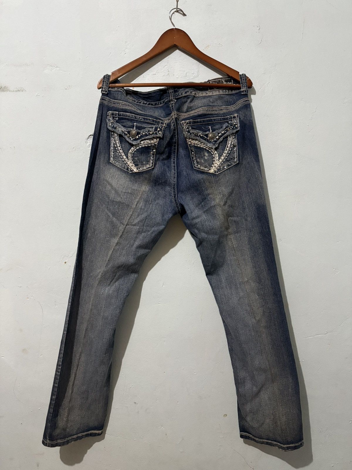Japanese Brand Atiya Jeans Streetwear Low Flared Denim Jeans Size US 37 - 8 Thumbnail