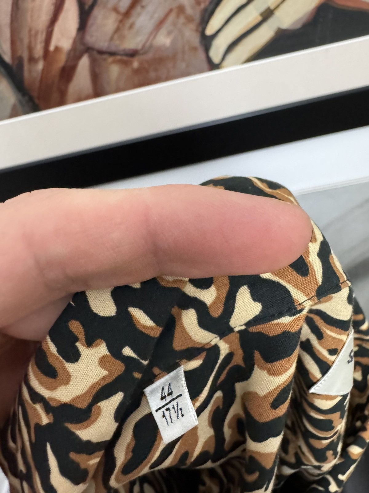 Saint Laurent Paris FW20 Saint Laurent Leopard Camo Viscose Shirt SLP Designer Size US XL / EU 56 / 4 - 5 Thumbnail