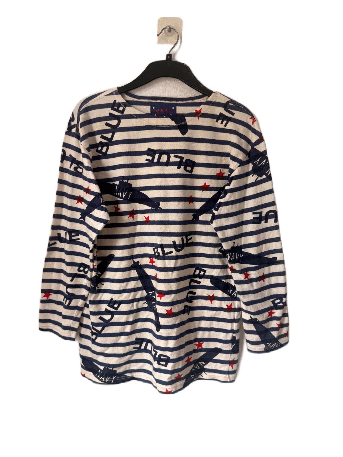 Blue Blue Japan NAVY BLUE STRIPE T-SHIRT SUBMARINE OVER PRINT BY BLUE-BLUE Size US L / EU 52-54 / 3 - 1 Thumbnail