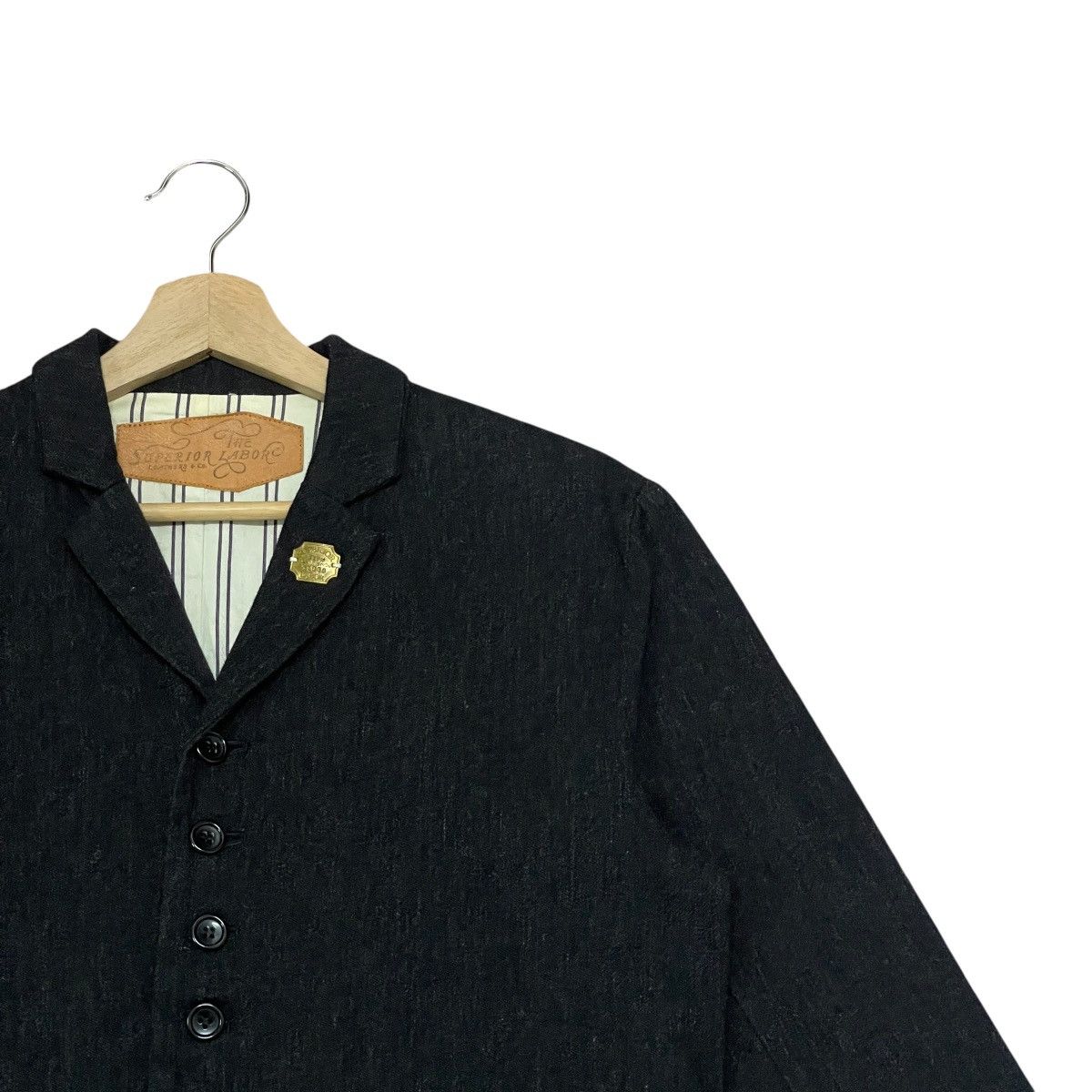 The Superior Labor Vintage The Superior Labor AW2008 Wool Leather Pocket Jacket Size US S / EU 44-46 / 1 - 2 Thumbnail
