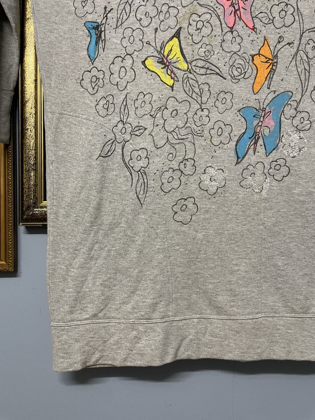 Tsumori Chisato Vintage Designer Tsumori Chisato Floral & Butterfly Art Tee Size US XL / EU 56 / 4 - 5 Thumbnail