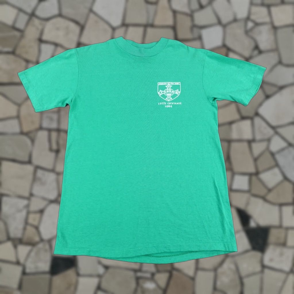 Hanes VINTAGE Hanes Friends of the Irish T Shirt Men’s Medium Green 1980s St Patrick’s Day Crew Neck Short Sleeve Graphic Print 80s Mens Shirt Size US M / EU 48-50 / 2 - 1 Thumbnail
