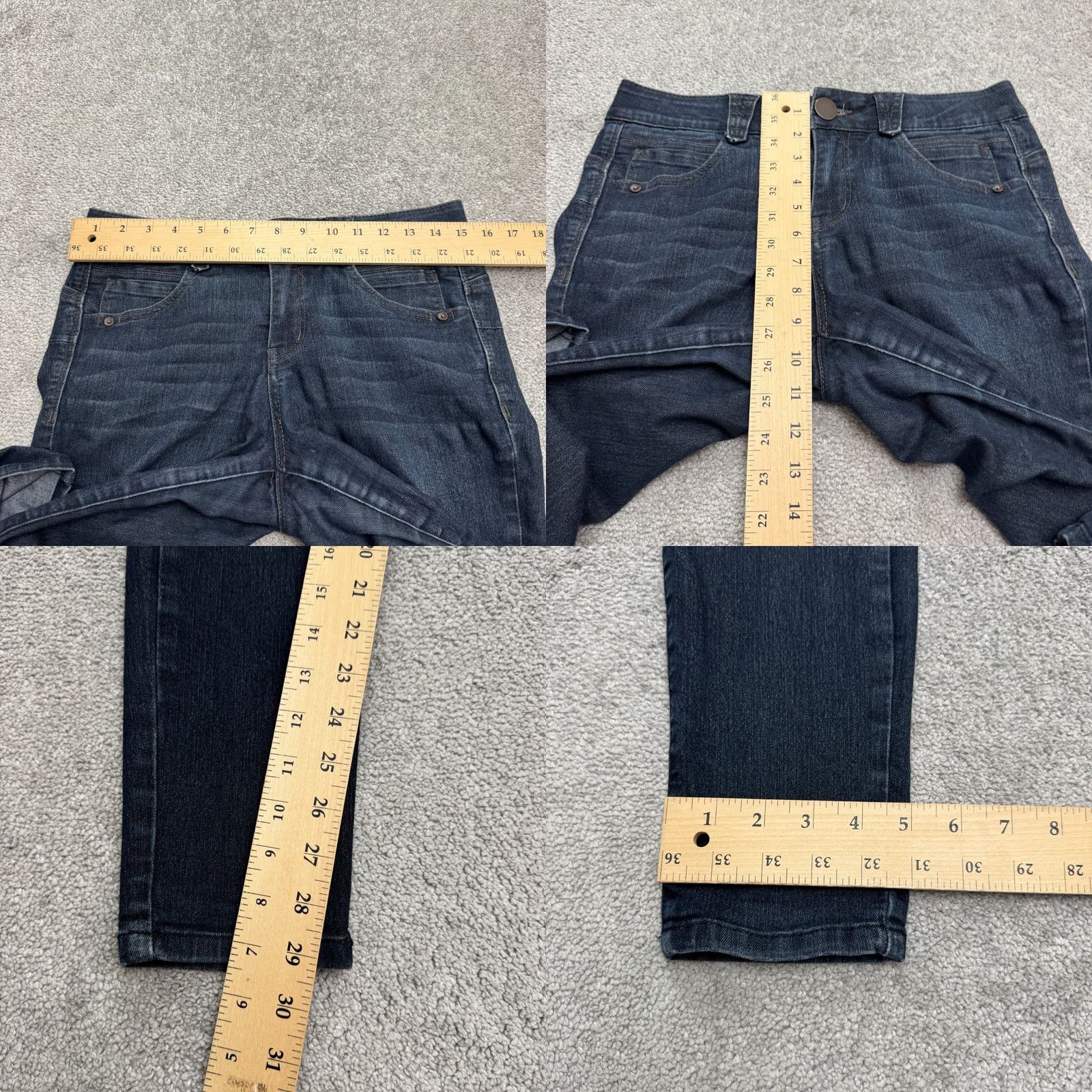 Vintage Democracy AB Solution Skinny Jeans Womens 6 Blue Dark Wash Denim Slim Stretch Casual Size 30" / US 8 / IT 44 - 9 Thumbnail
