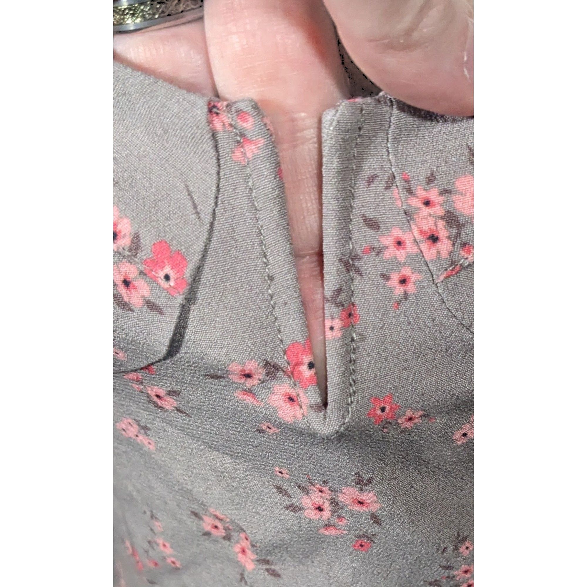 Other Blue Life Coquette Grey And Pink Floral Retro Summer Dress S Size M / US 6-8 / IT 42-44 - 5 Thumbnail