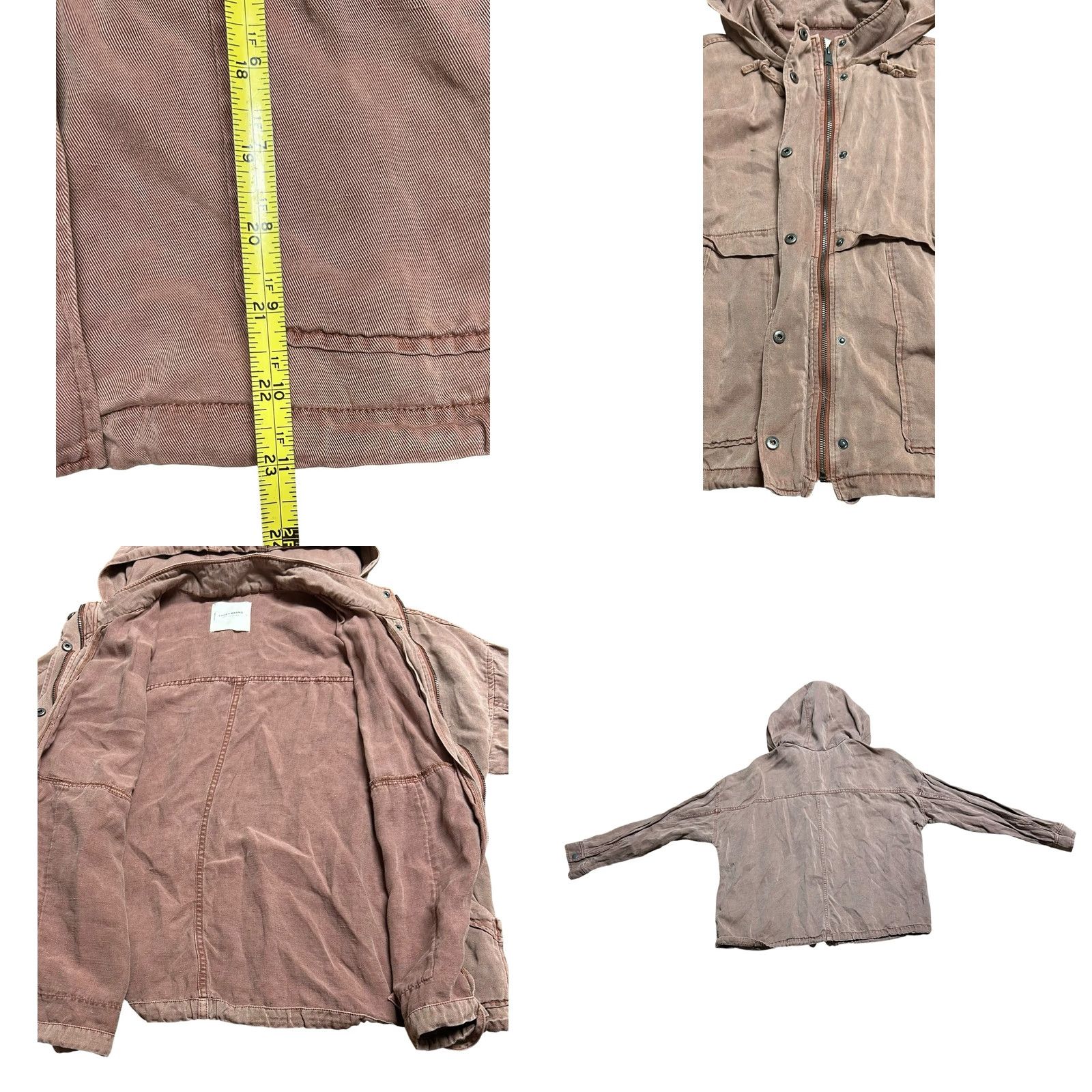 Lucky Brand Lucky Brand Brown Hooded Full Zip Jacket Women’s Large Distressed Sweater Size L / US 10 / IT 46 - 8 Thumbnail