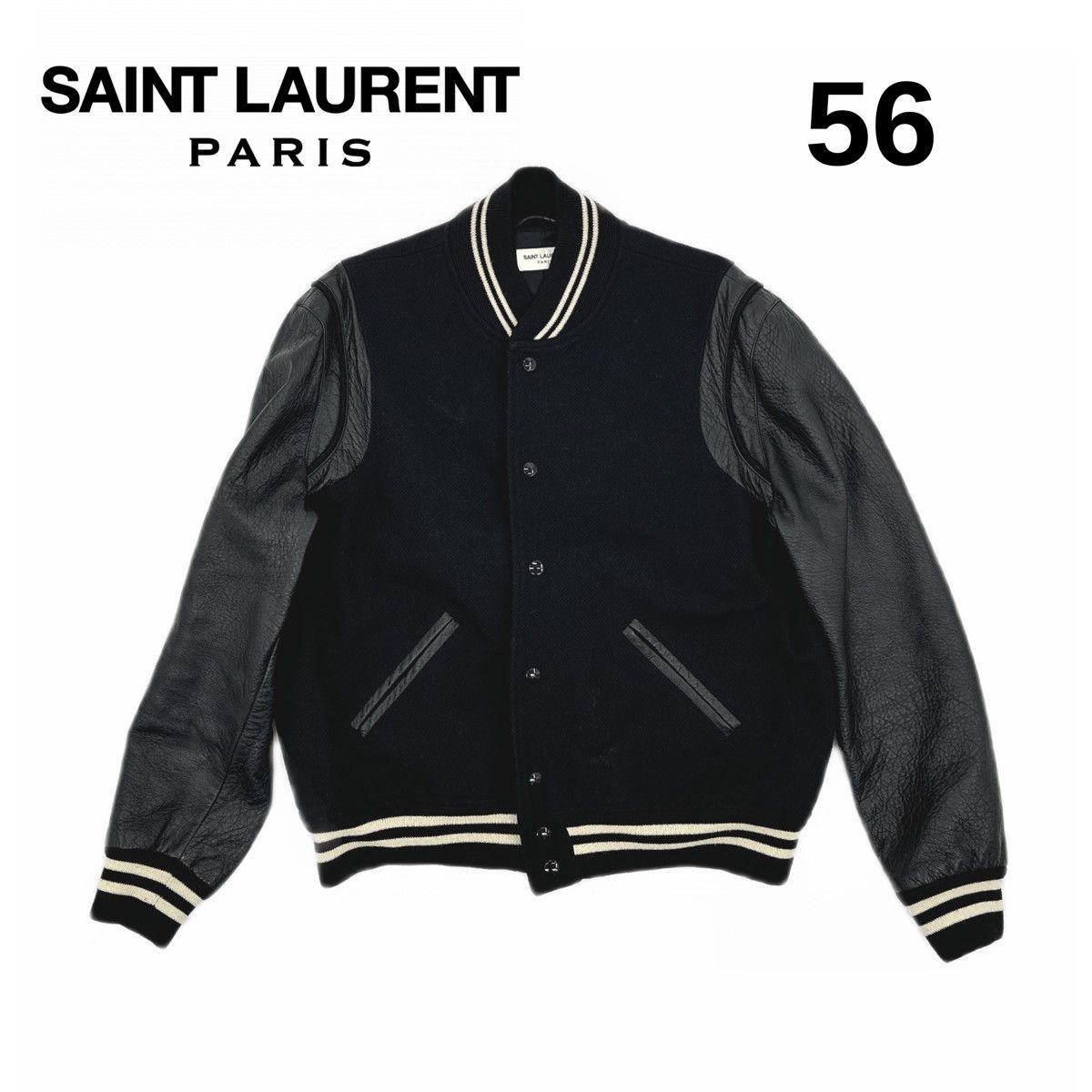 Saint Laurent 2016 Teddy wool-blend varsity jacket