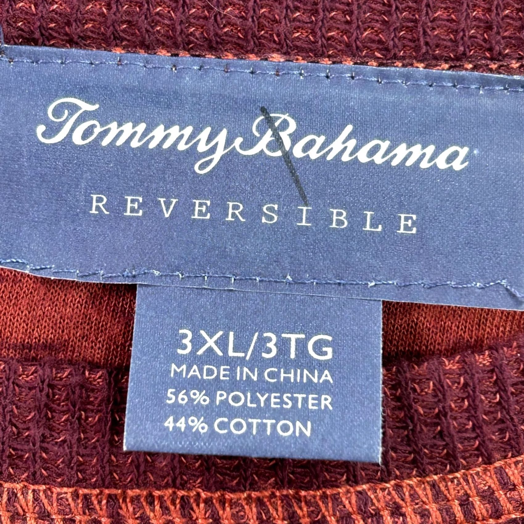 Tommy Bahama Tommy Bahama Sweater Mens 3XL Red Reversible Stripe Thermal Waffle Knit Pullover Size US XXL / EU 58 / 5 - 3 Thumbnail