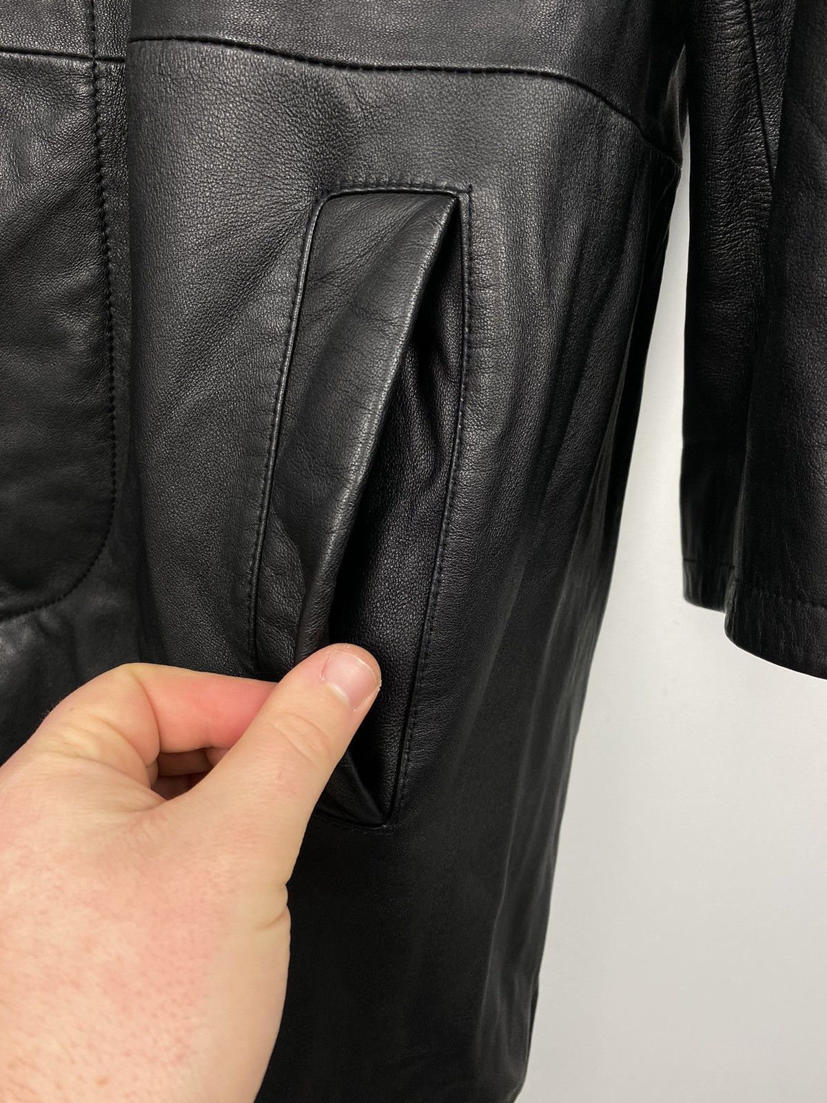 Versace Vintage Versace Classic V2 Leather Coat Jacket Prada Size US XL / EU 56 / 4 - 3 Thumbnail