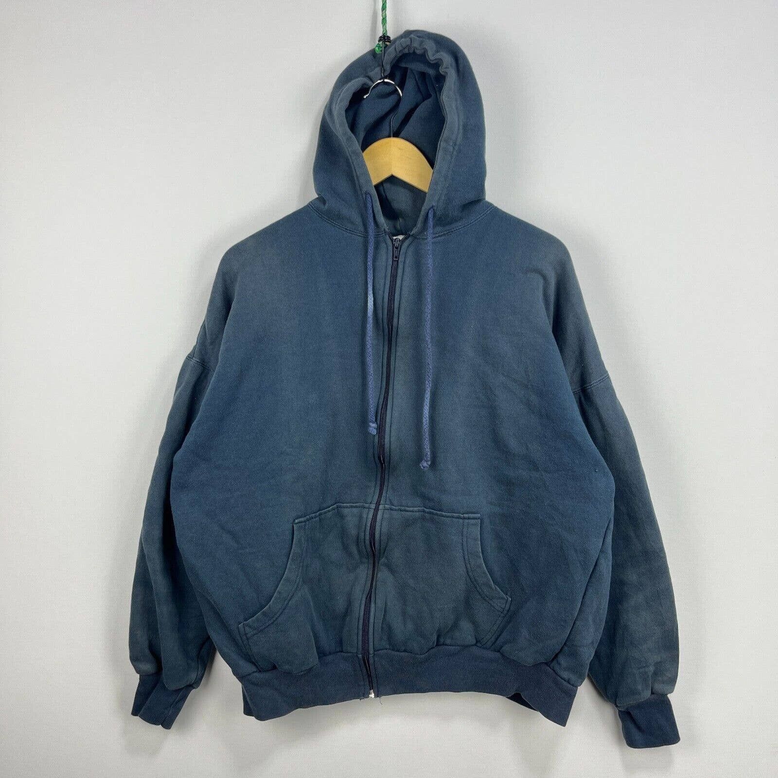 Sweat à Capuche Vintage Russell Athletic - Navy - Taille XL - Style Années 90 USA