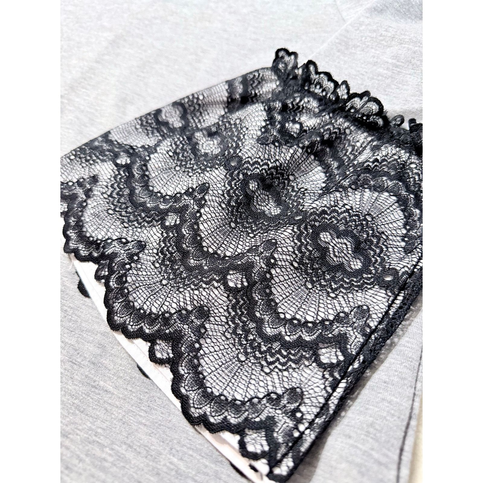 Other ELOQUII Gray Knit Top with Black Lace Bell Sleeve Size 18/20 Size XXL / US 16-18 / IT 52-54 - 3 Thumbnail
