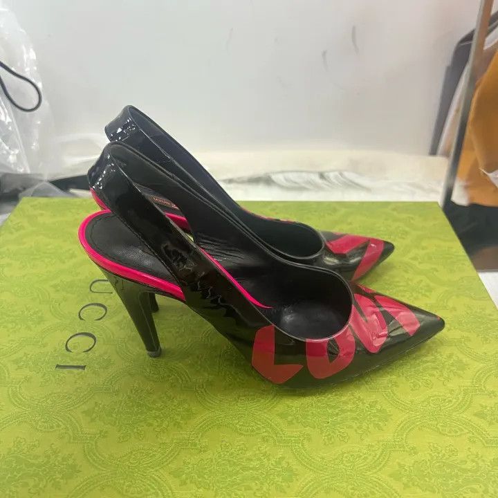 Louis Vuitton Louis Vuitton Black and Pink High Heels -2508 Size US 6 / IT 36 - 5 Thumbnail