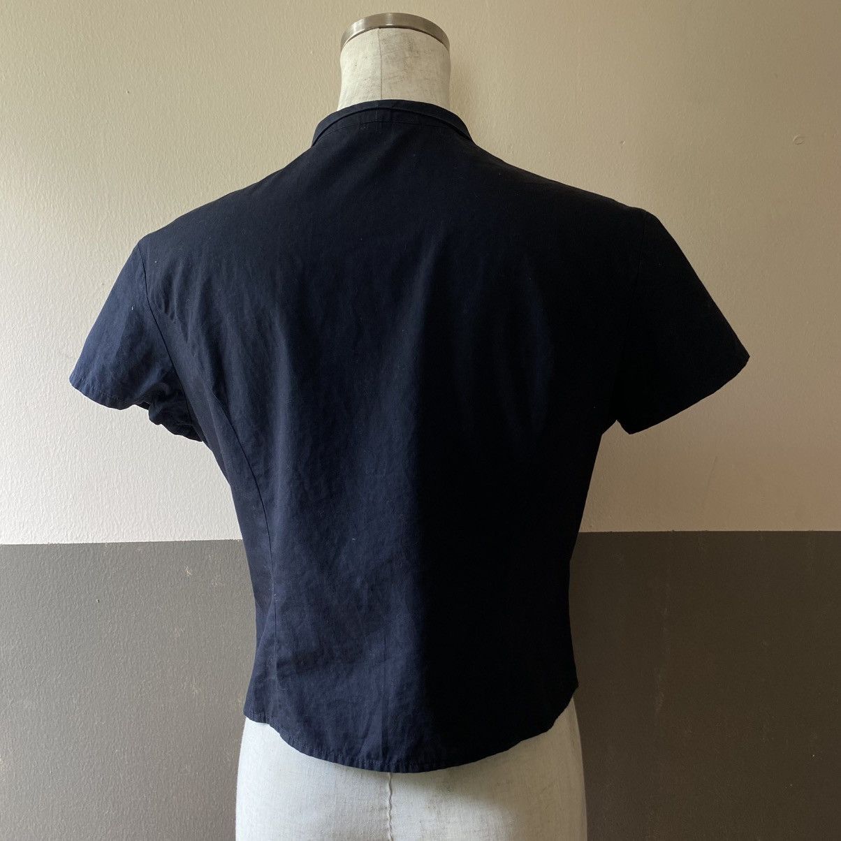 Paul Smith Paul Smith Navy Short Sleeve Button-Up Blouse Size M / US 6-8 / IT 42-44 - 5 Thumbnail