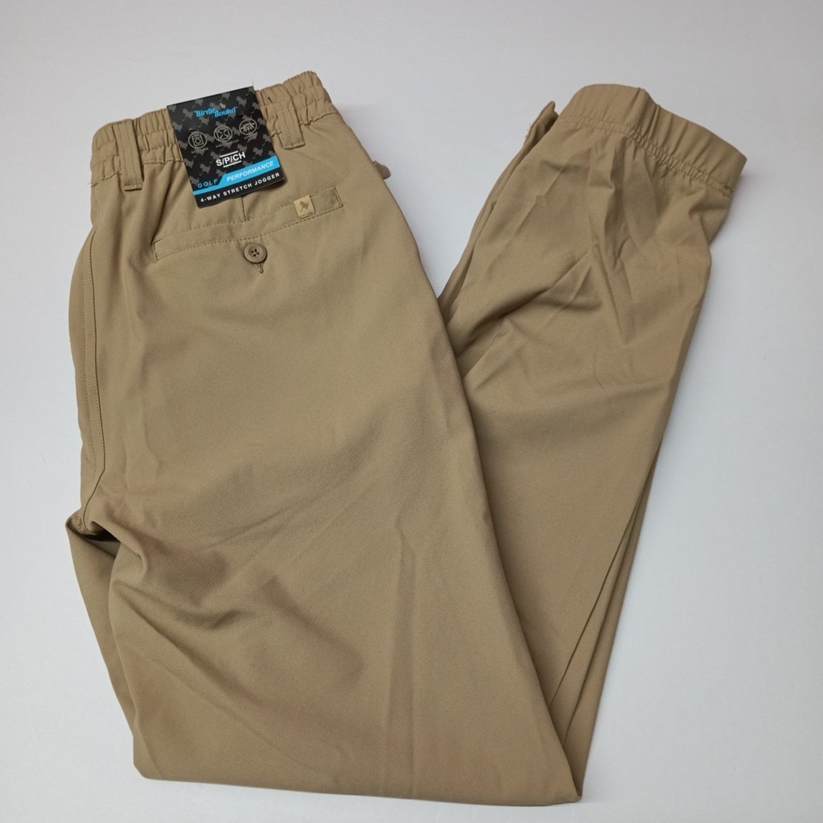 Other Birdie Bound Golf Joggers Men's S Khaki Stretch Drawstring Size US 29 - 1 Thumbnail