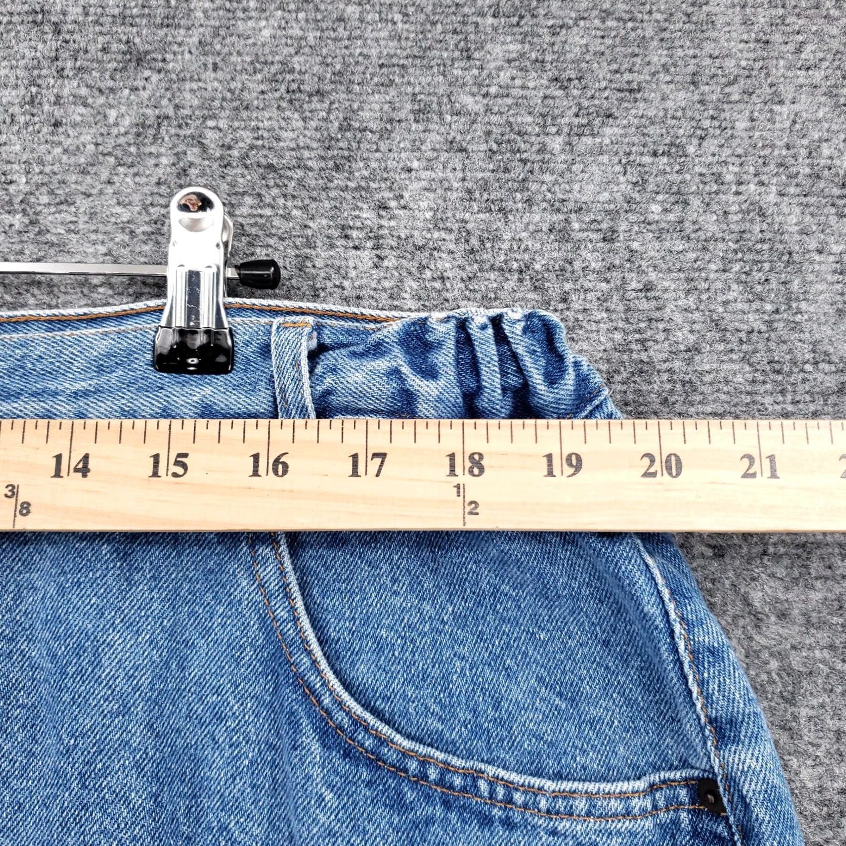 Denime Rebel Skirt Women 20W Plus Blue Denim Jean Mini Pencil Elastic Waist Size 42" / US 20 - 6 Thumbnail