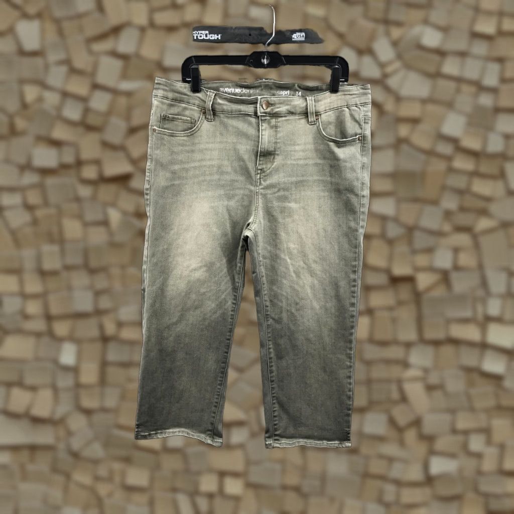 Avenue Avenue Denim Jeans Capri Size 14 Womens Regular Green Medium Wash Size 36" / US 14 / IT 50 - 1 Thumbnail